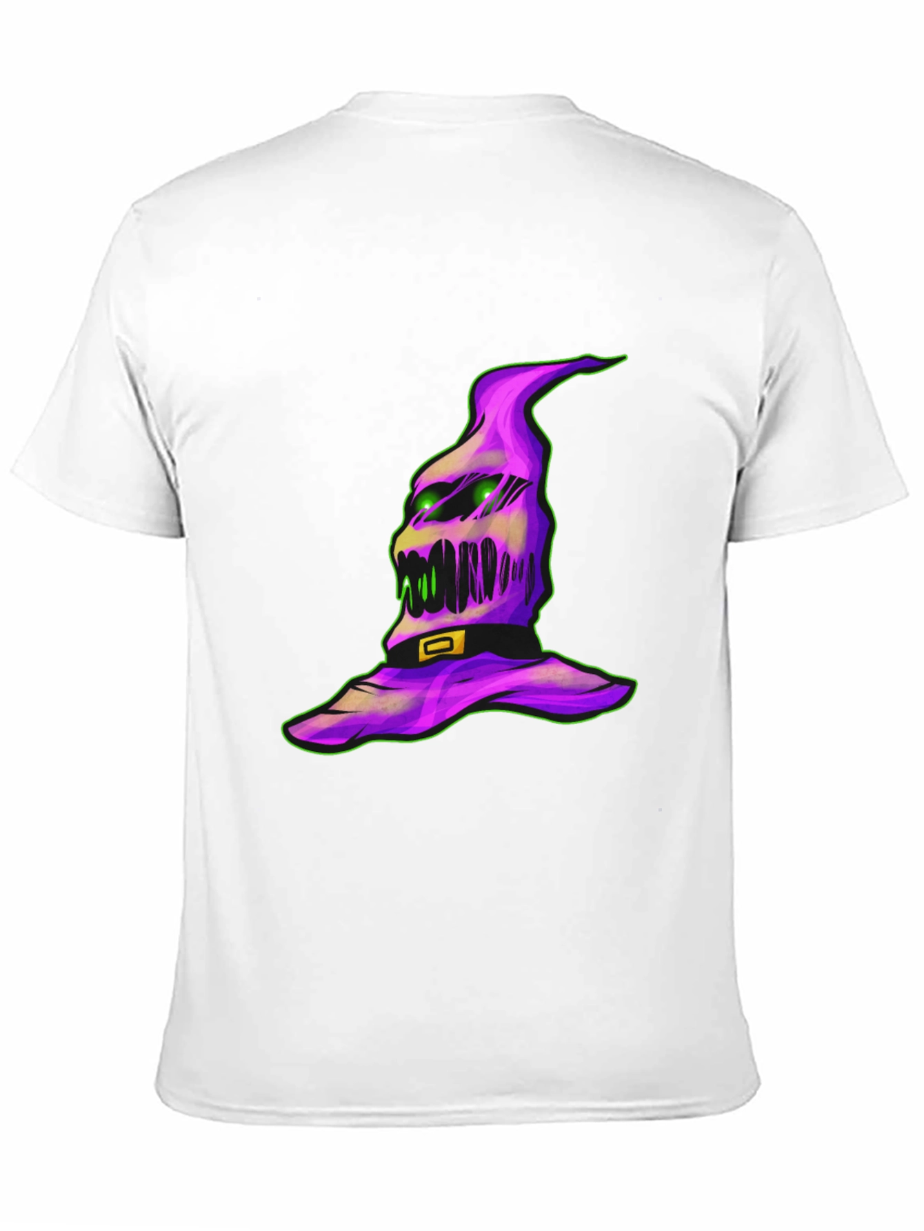 Spooky Halloween Hat Graphic Tee - Black Cotton Shirt