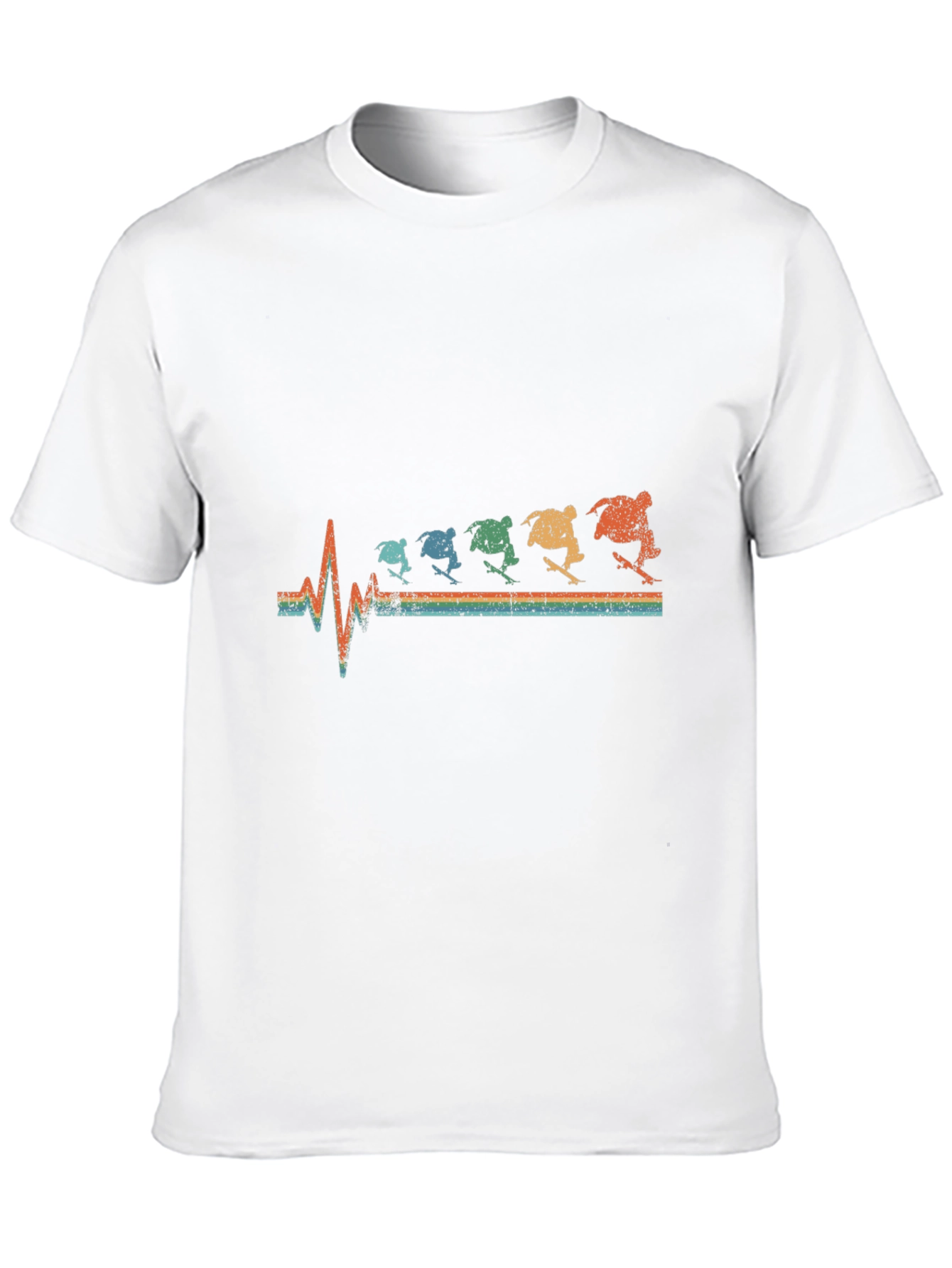 Skateboarding Heartbeat Graphic Tee - Black