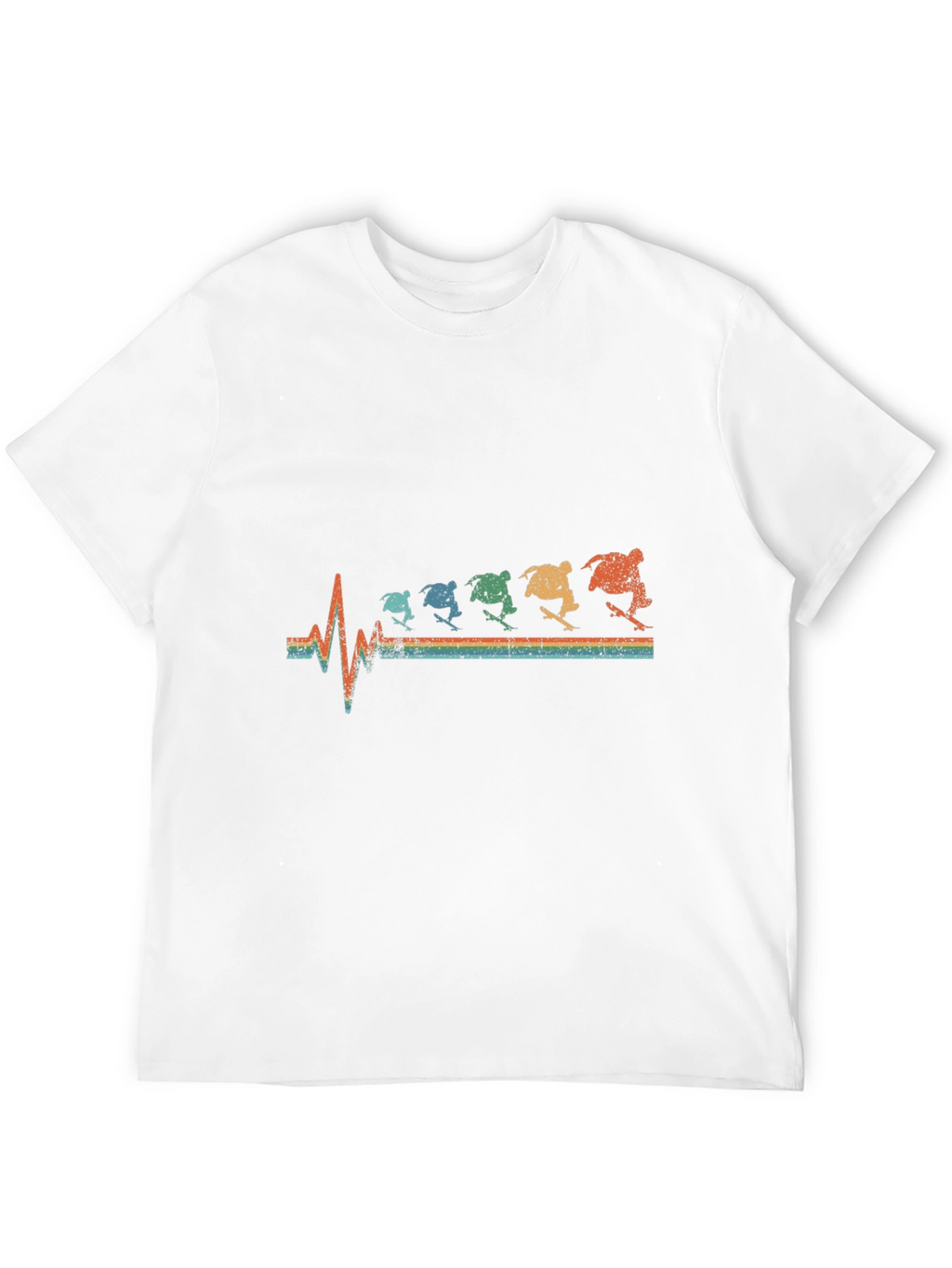 Skateboarding Heartbeat Graphic Tee - Black