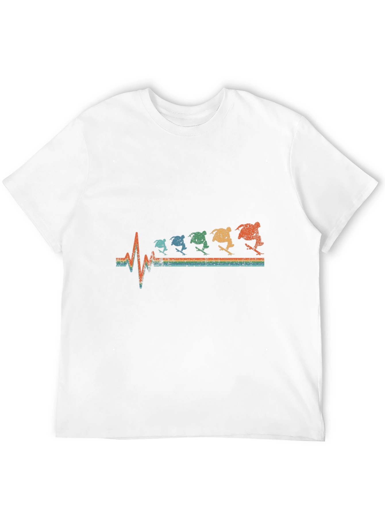 Skateboarding Heartbeat Graphic Tee - Black