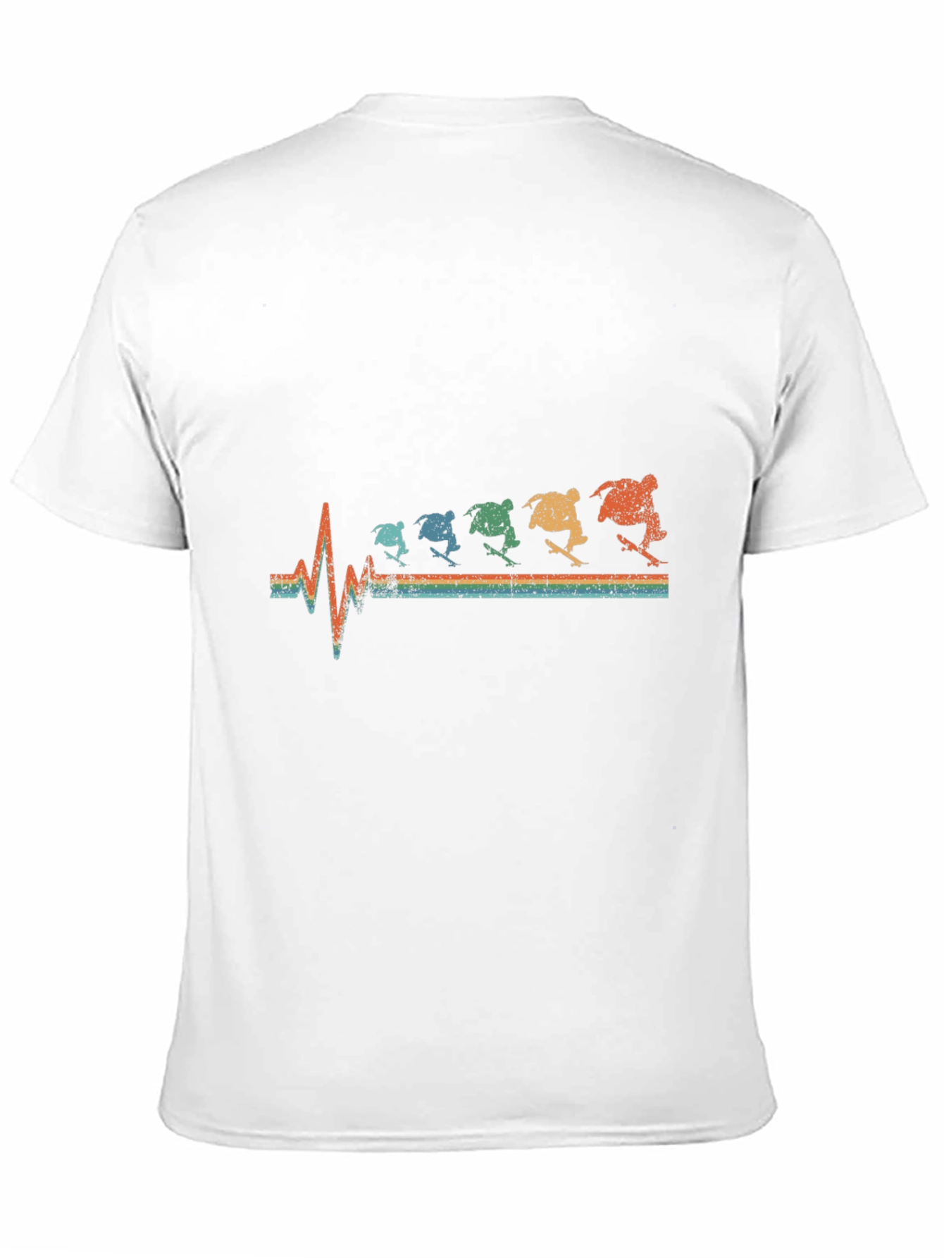 Skateboarding Heartbeat Graphic Tee - Black
