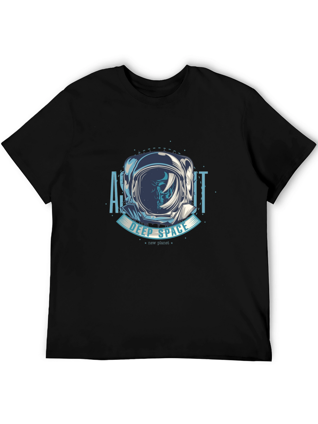 Astronaut Deep Space Graphic T-Shirt - Black