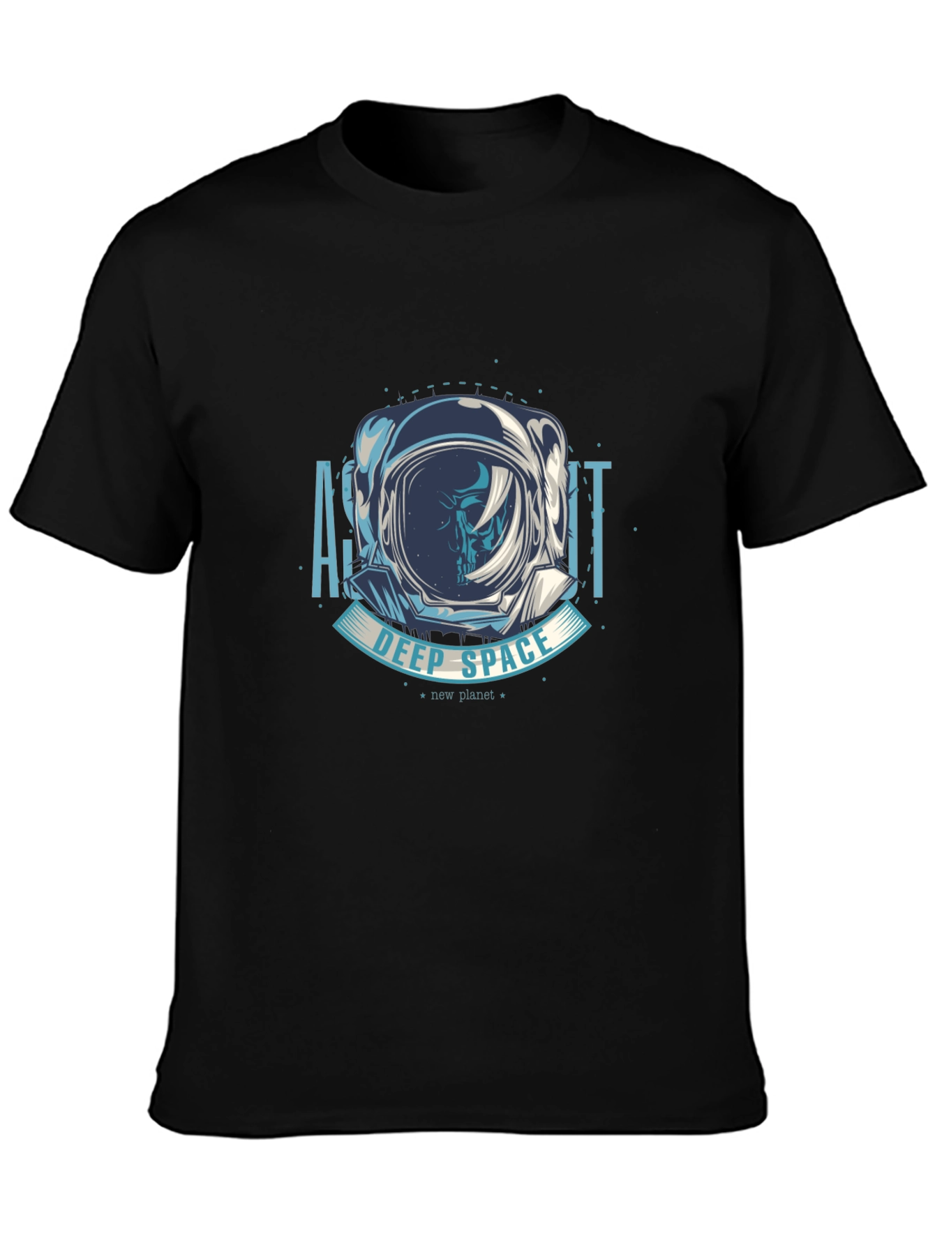 Astronaut Deep Space Graphic T-Shirt - Black