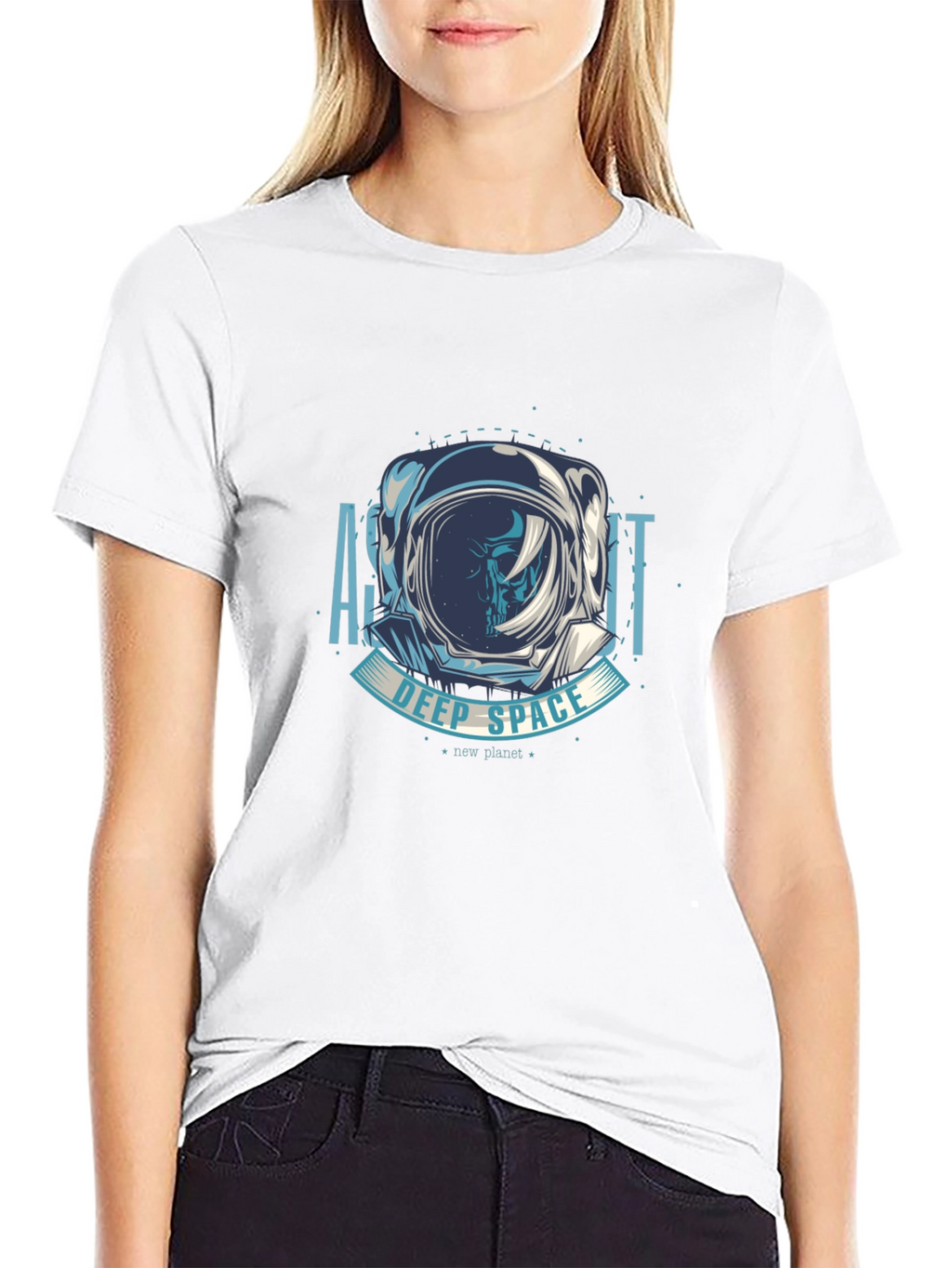 Astronaut Deep Space Graphic T-Shirt - Black