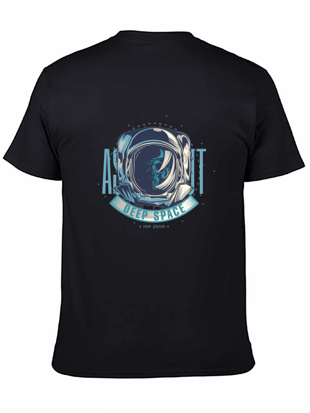 Astronaut Deep Space Graphic T-Shirt - Black