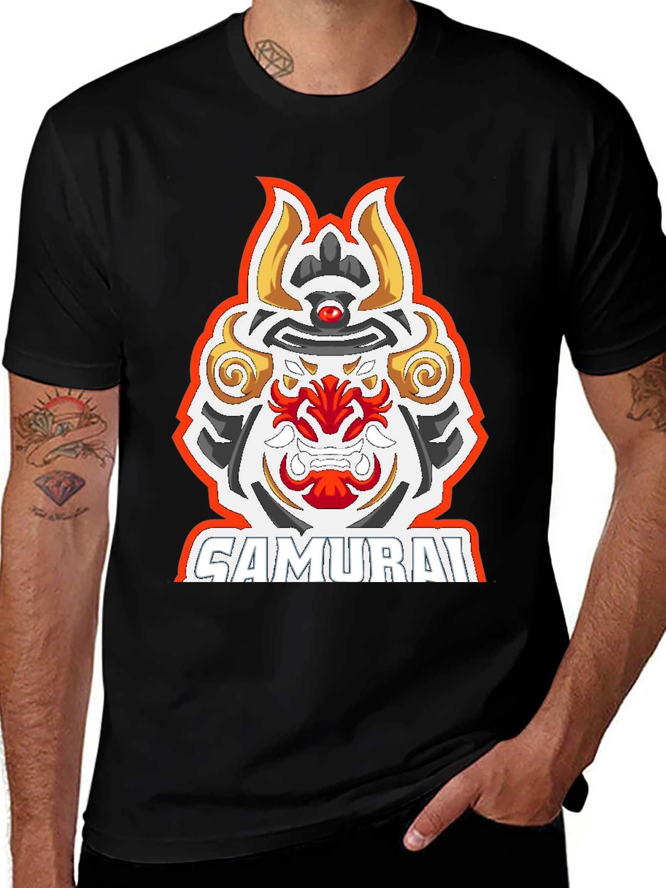 Samurai Graphic Tee - Mens Black T-Shirt