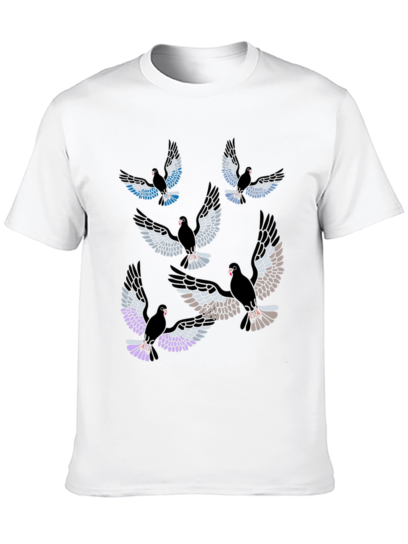 Pigeon Print Black T-Shirt