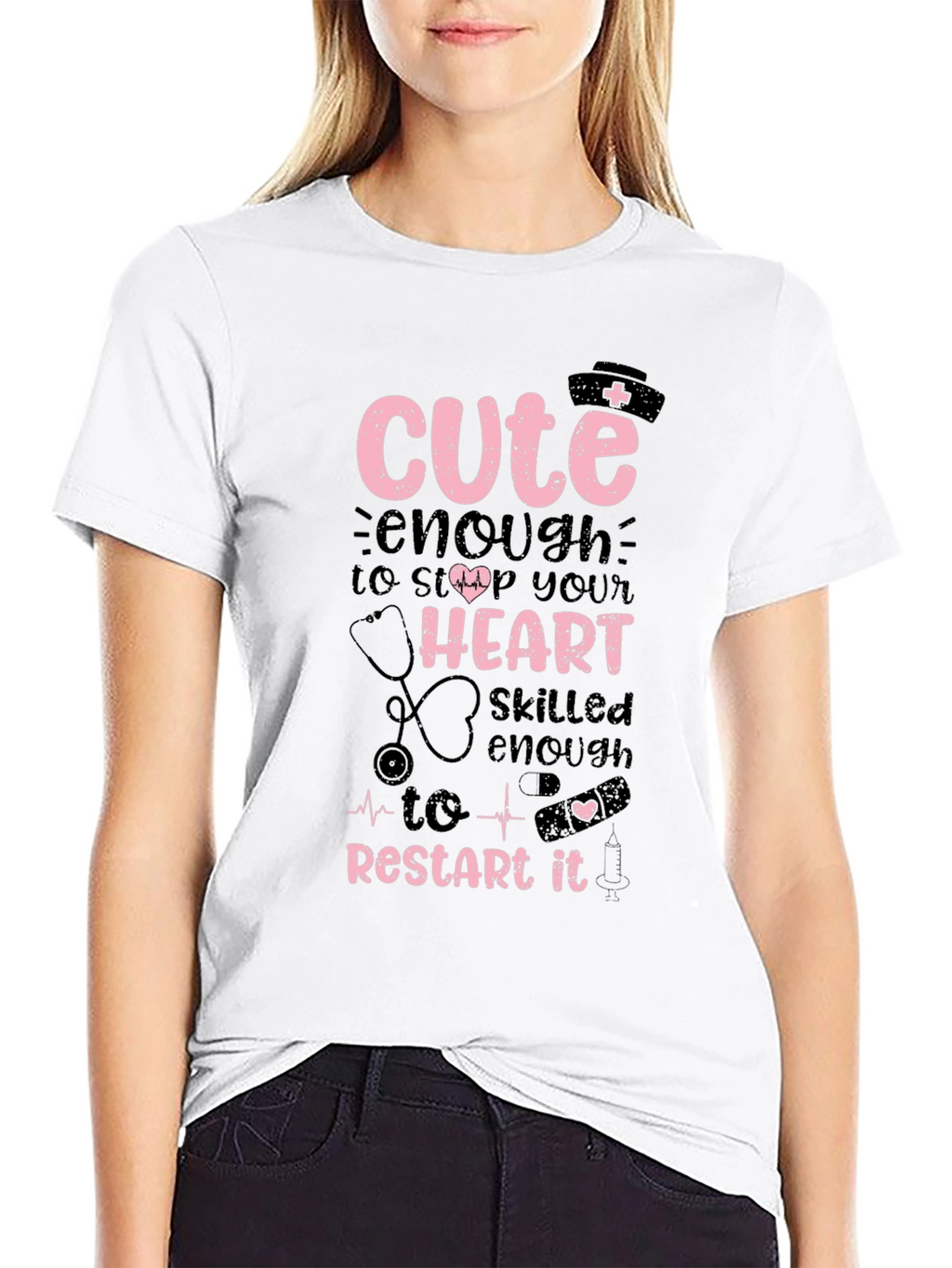 Cute Nurse T-Shirt - Restart Your Heart