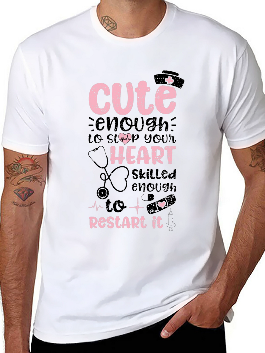 Cute Nurse T-Shirt - Restart Your Heart