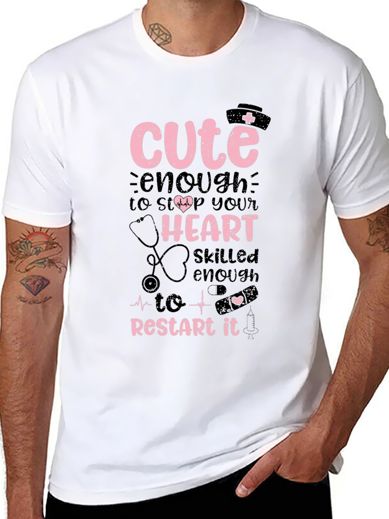 Cute Nurse T-Shirt - Restart Your Heart
