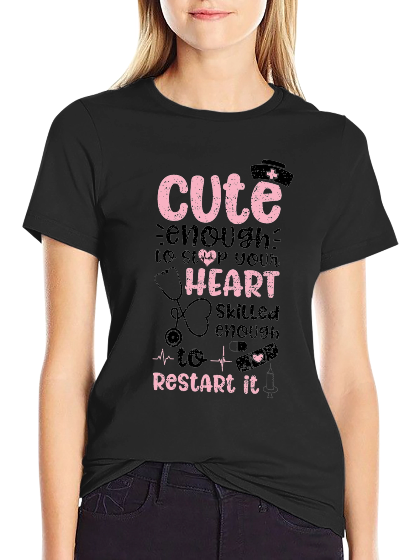 Cute Nurse T-Shirt - Restart Your Heart