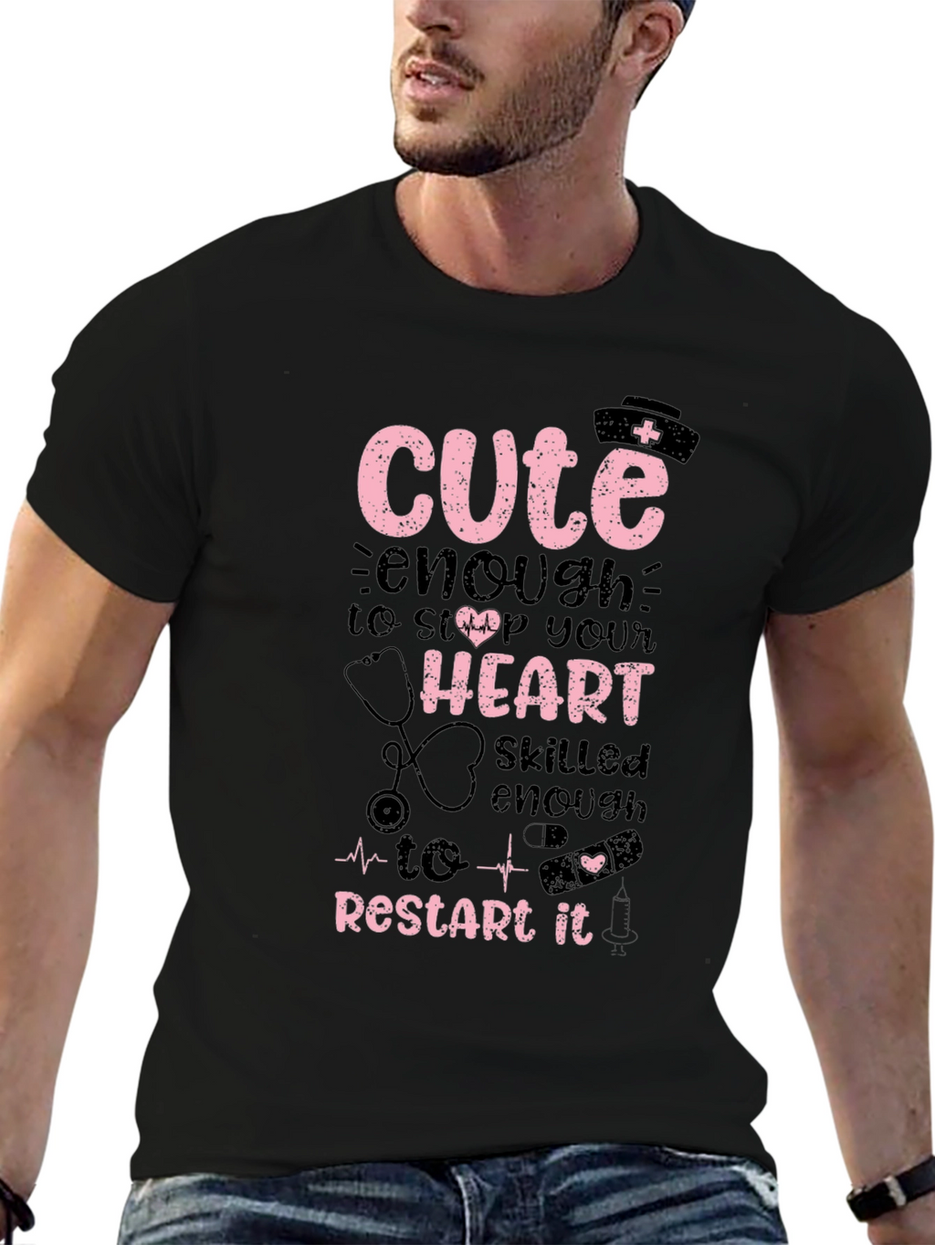 Cute Nurse T-Shirt - Restart Your Heart