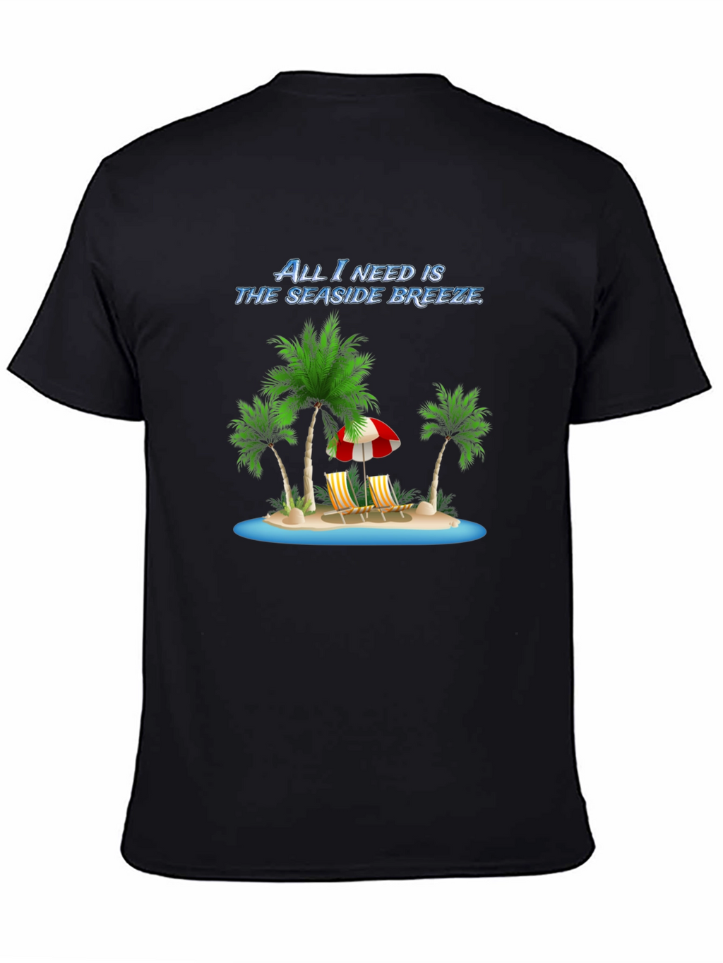 Seaside Breeze Black Graphic Tee