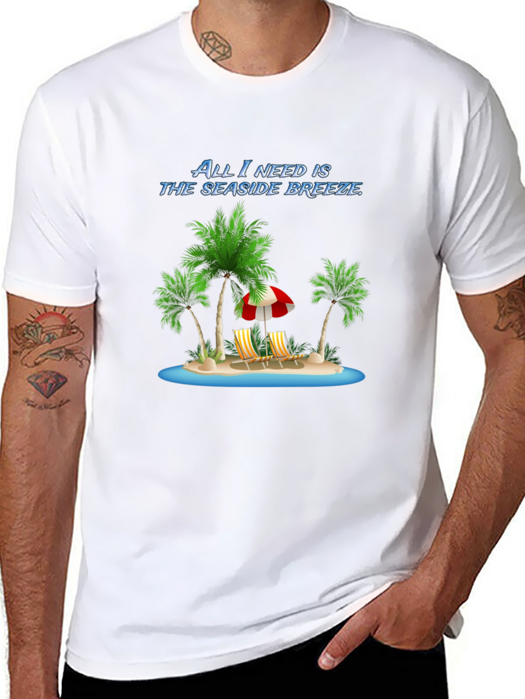 Seaside Breeze Black Graphic Tee