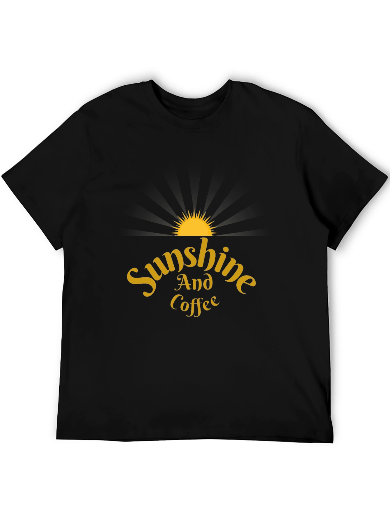 Sunshine and Coffee Black T-Shirt