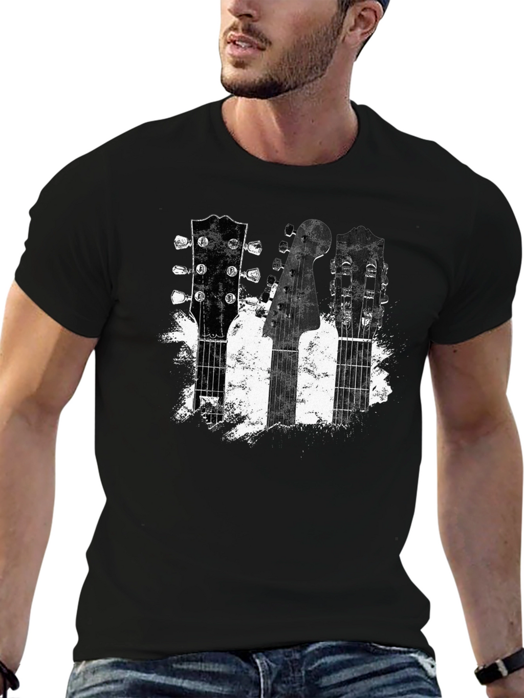 Guitar Headstock T-Shirt - Music Lover Tee