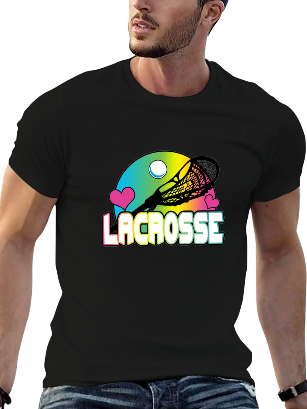 Lacrosse Graphic Black T-Shirt