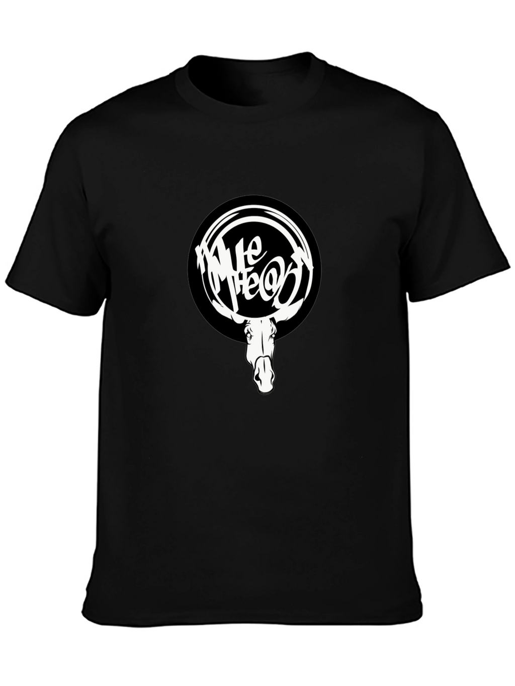 Cool Black T-Shirt with White Moose Graphic