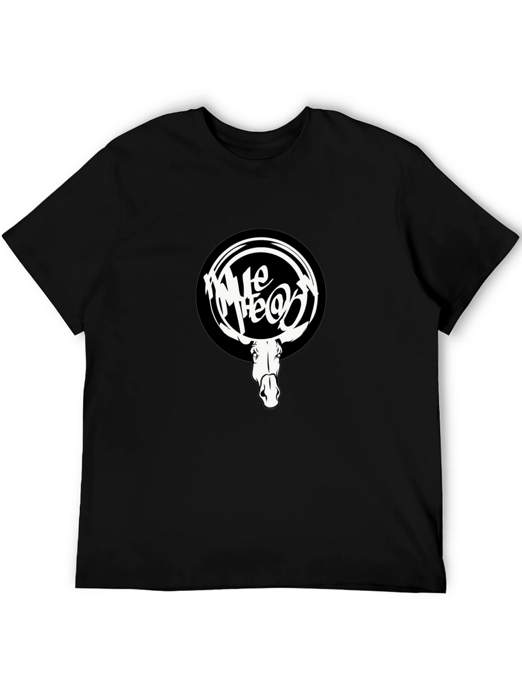 Cool Black T-Shirt with White Moose Graphic