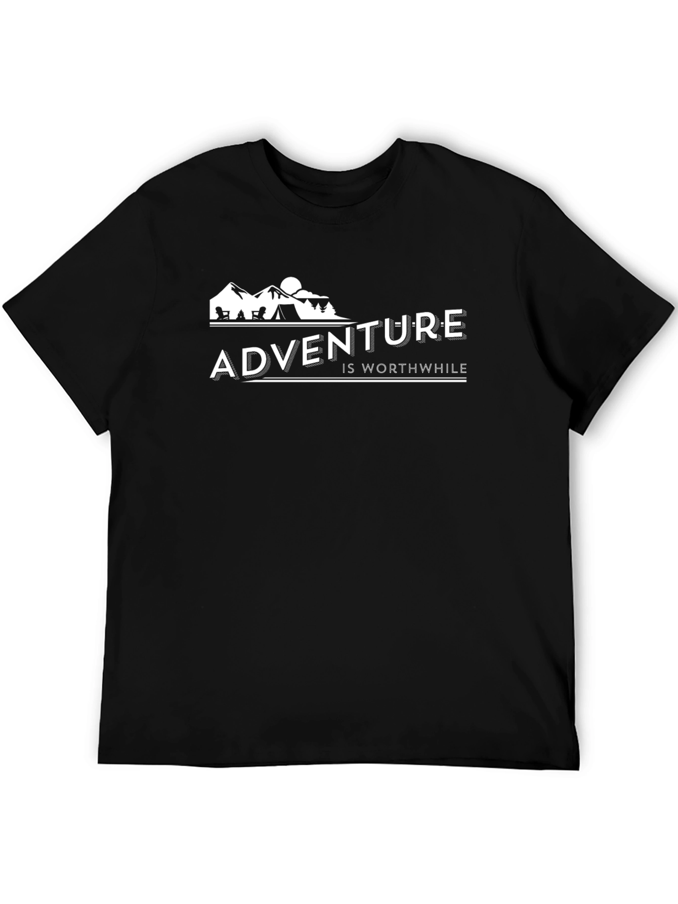Adventure is Worthwhile Black Graphic Tee