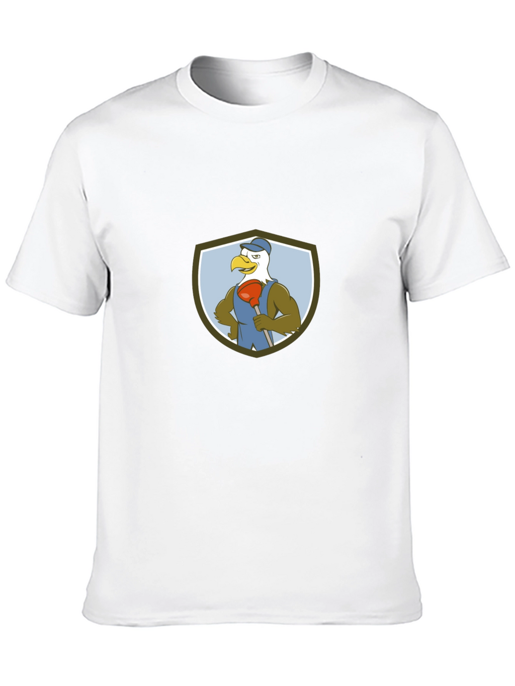 Eagle Plumber Cartoon Graphic T-Shirt