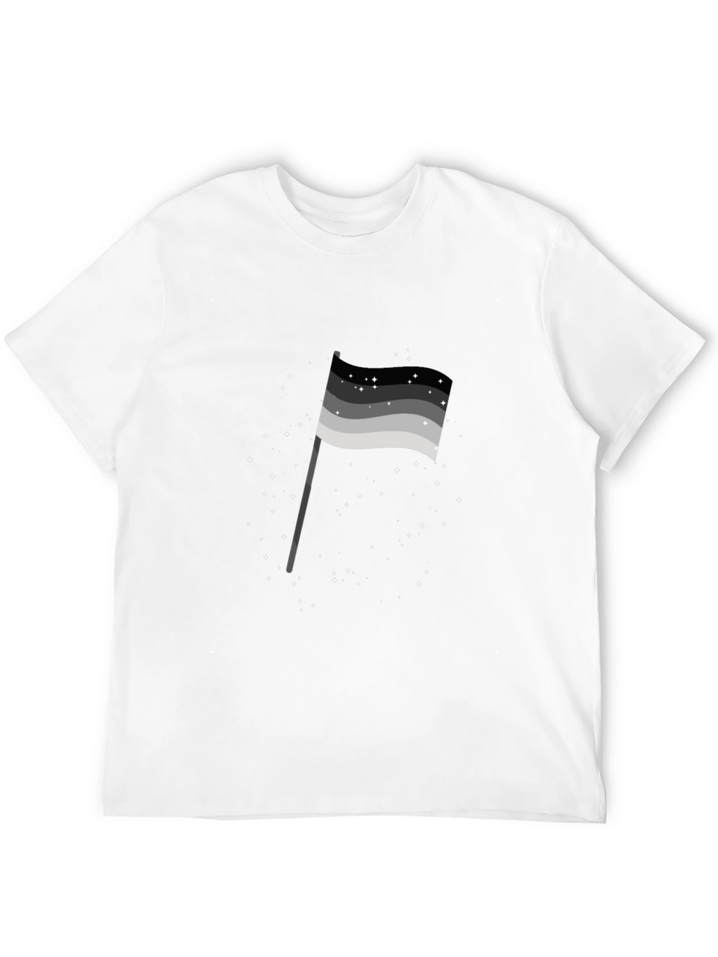 Aromantic Pride Flag Graphic Tee - Black Cotton Blend