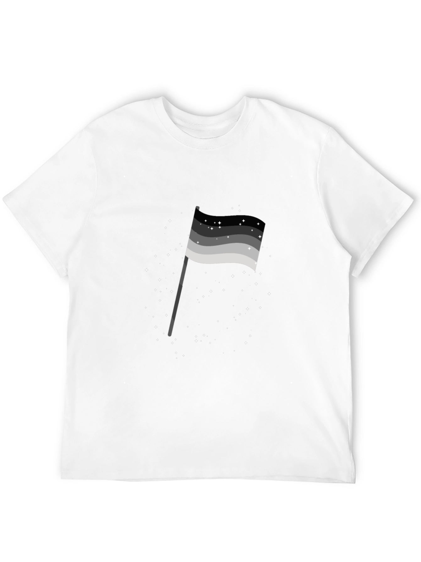 Aromantic Pride Flag Graphic Tee - Black Cotton Blend