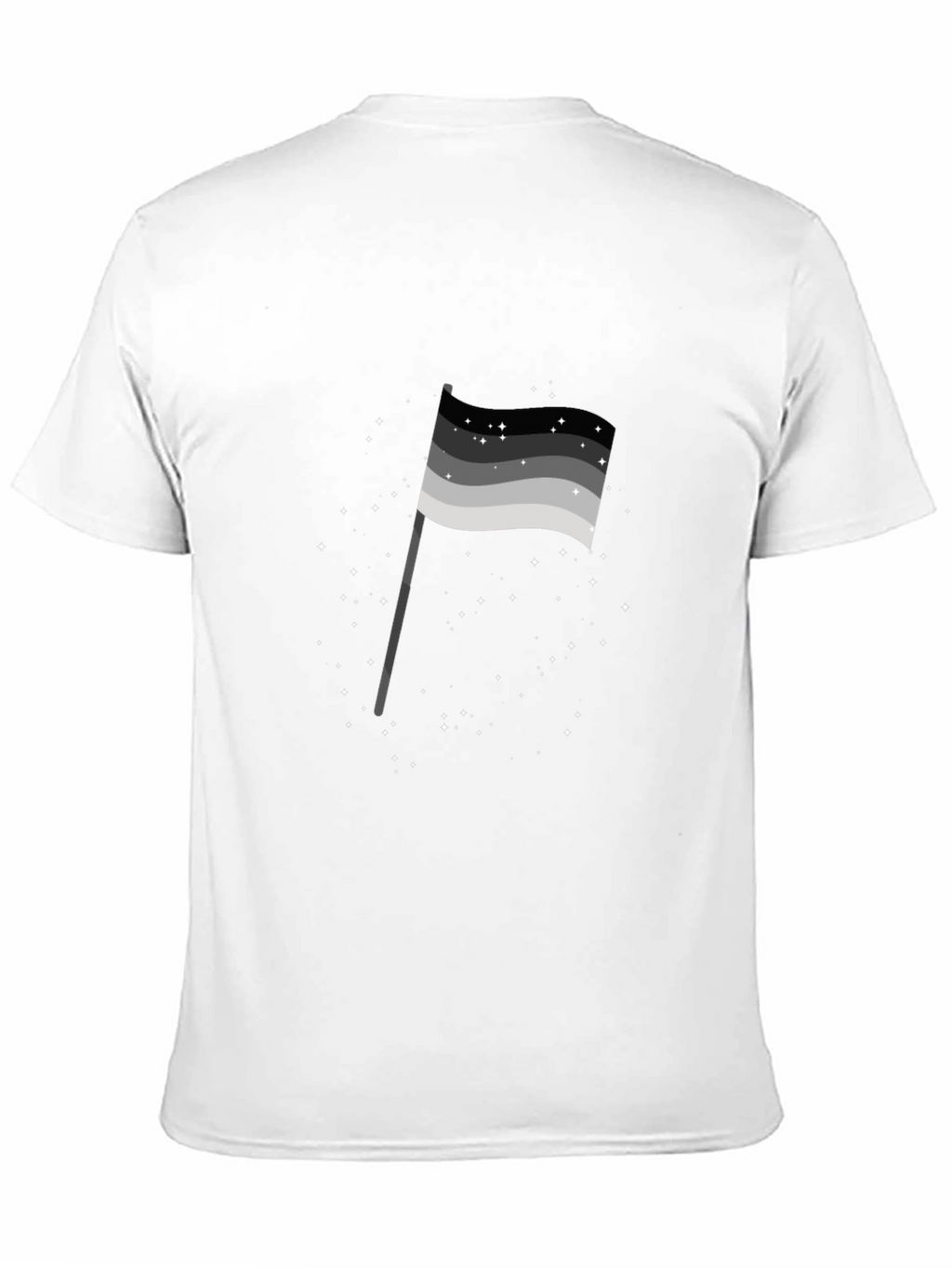 Aromantic Pride Flag Graphic Tee - Black Cotton Blend