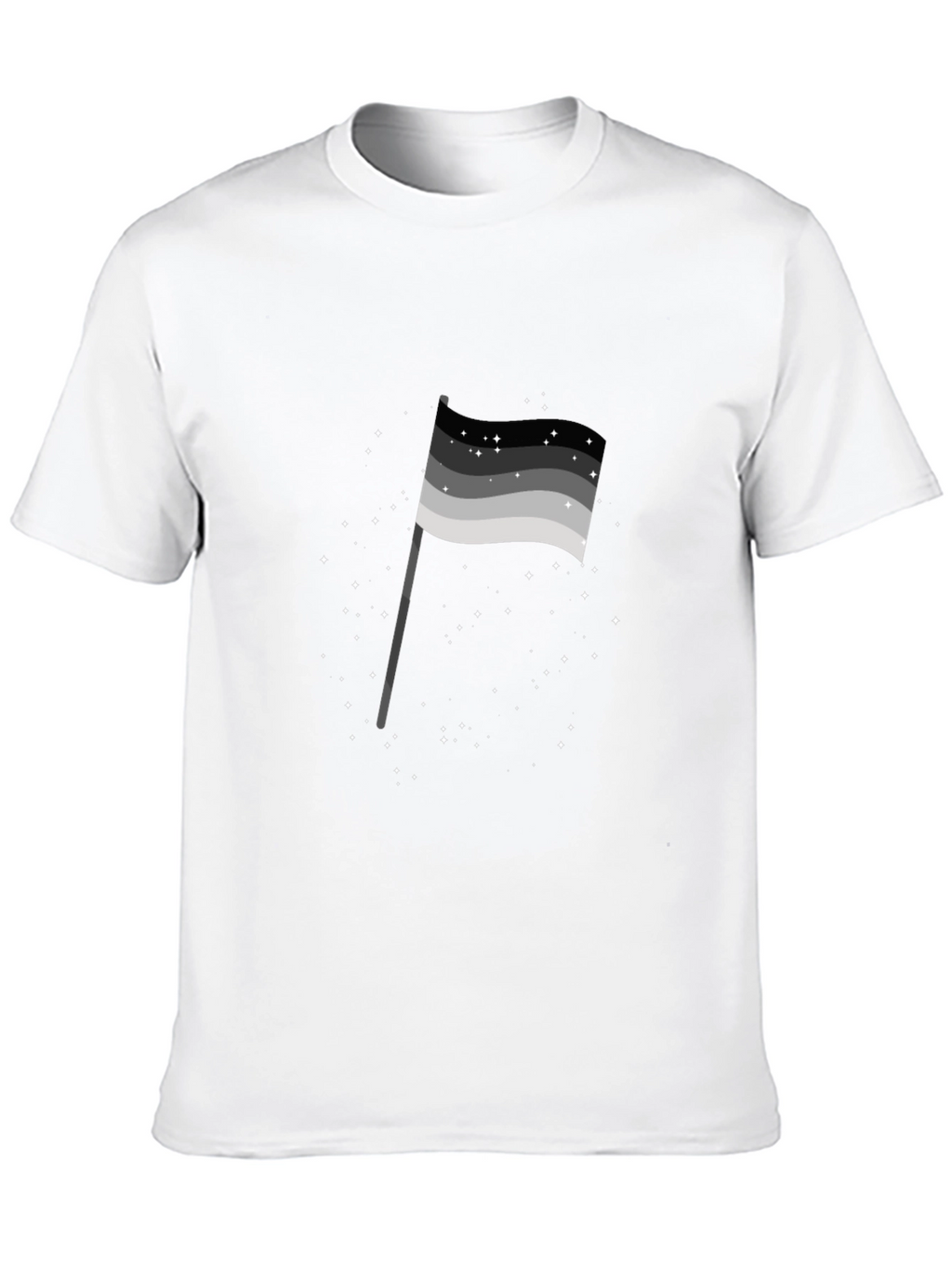Aromantic Pride Flag Graphic Tee - Black Cotton Blend