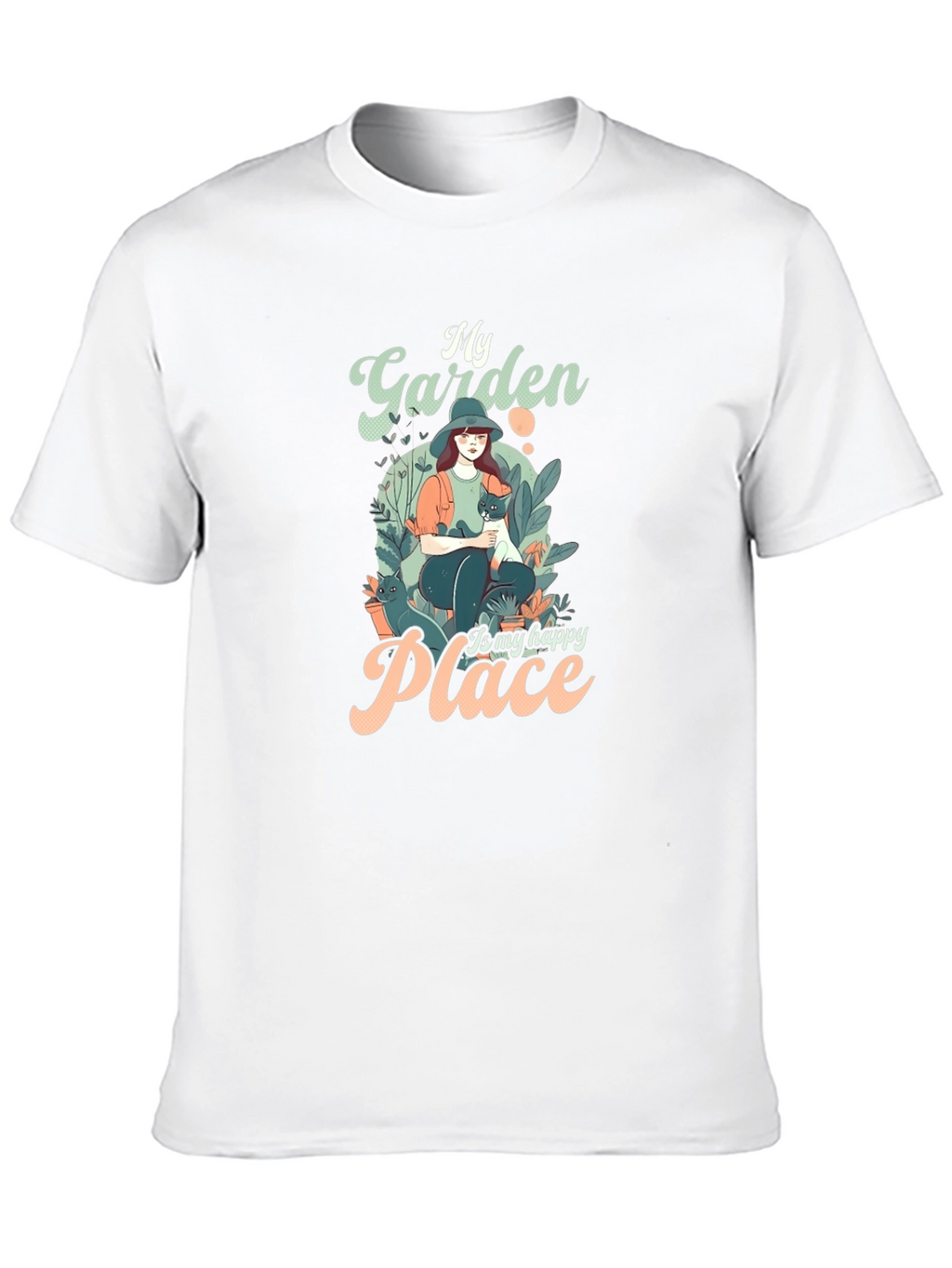 My Garden is My Happy Place Black T-Shirt