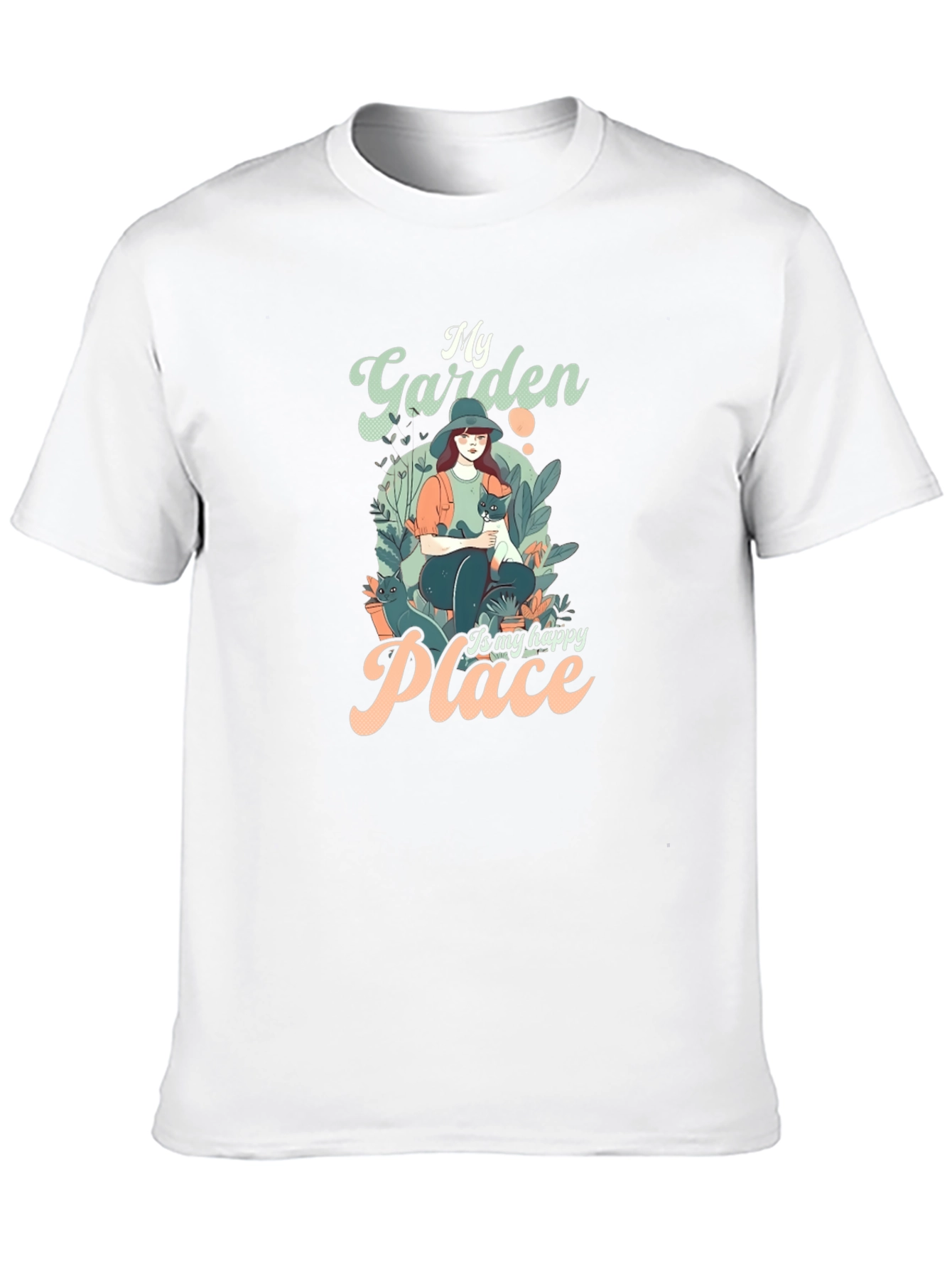 My Garden is My Happy Place Black T-Shirt