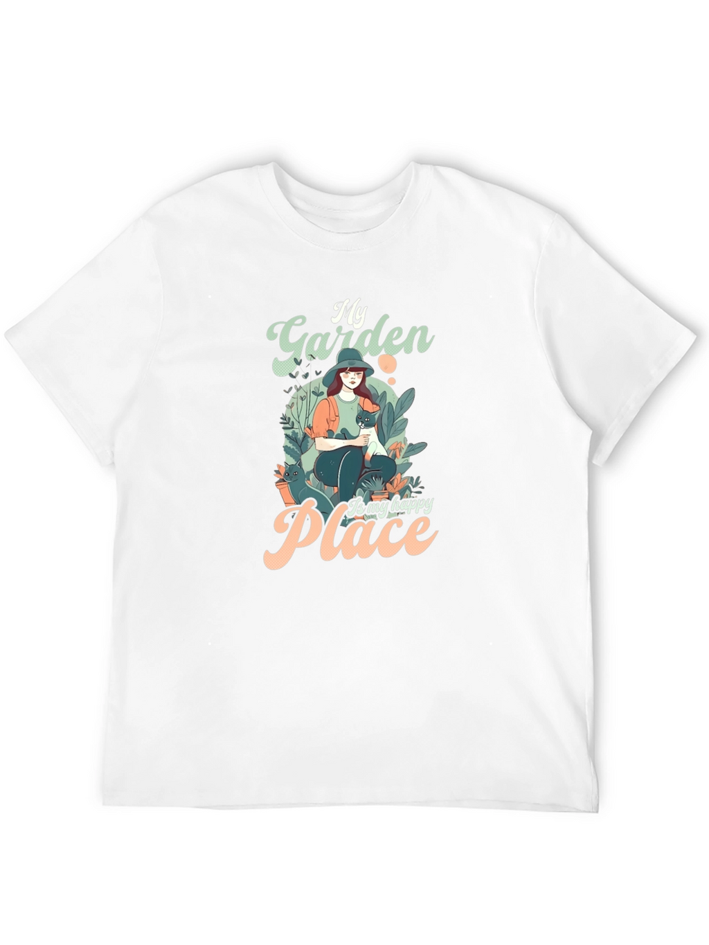My Garden is My Happy Place Black T-Shirt