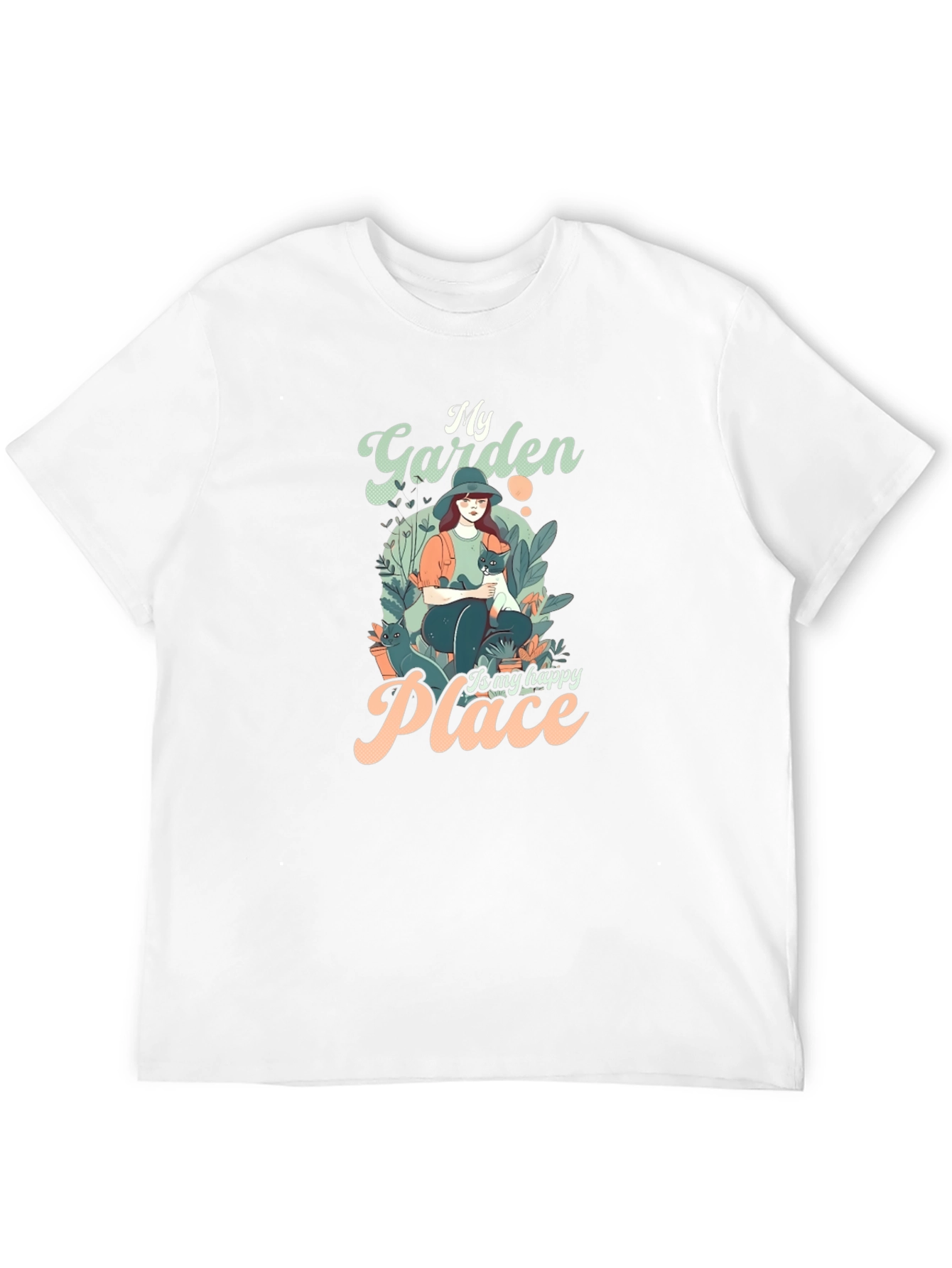 My Garden is My Happy Place Black T-Shirt