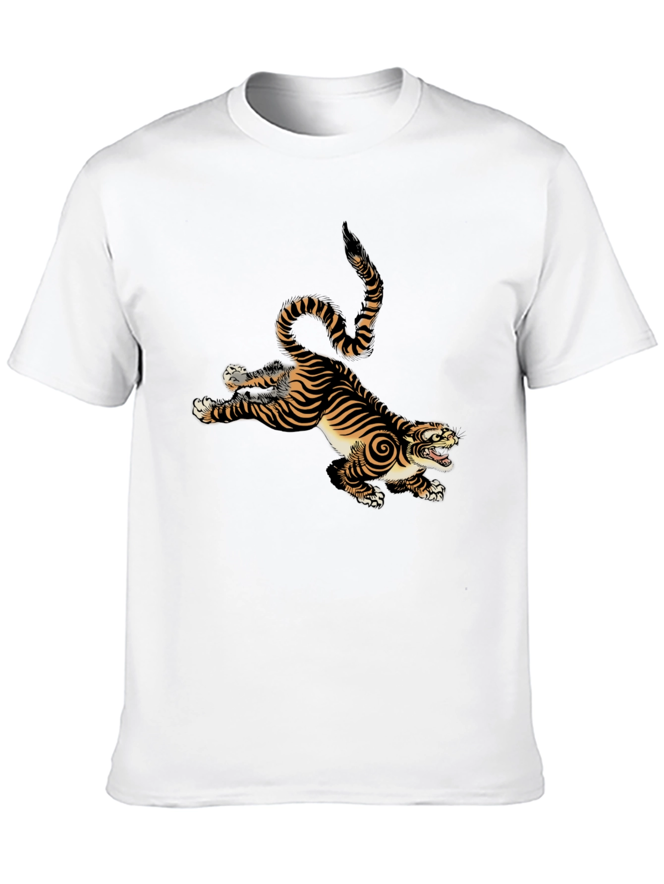 Tiger Graphic Print Mens Black T-Shirt