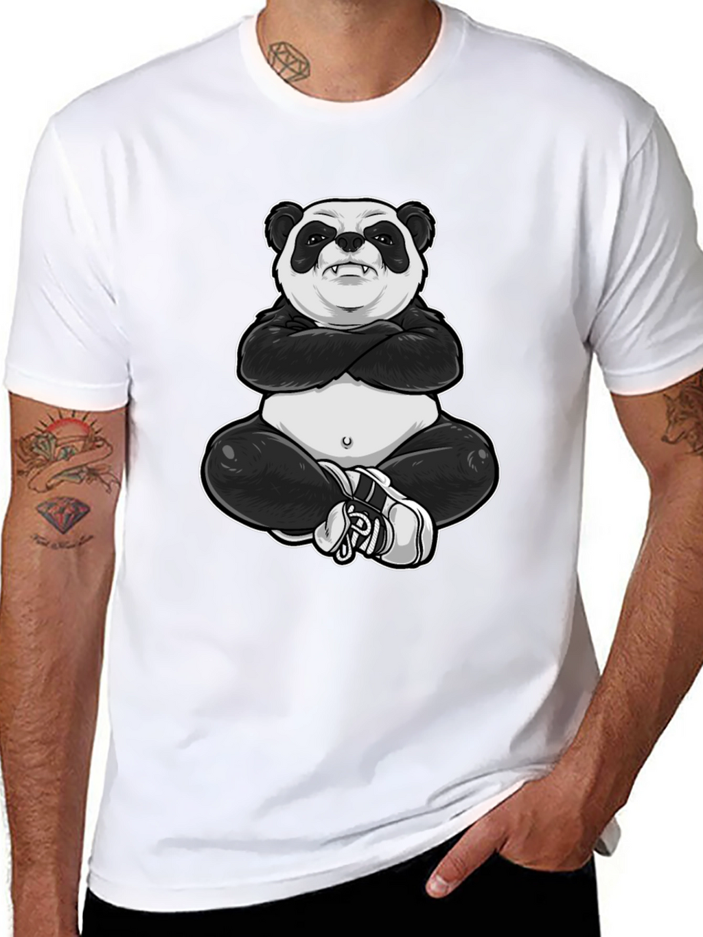 Cool Panda Graphic Tee - Black T-Shirt