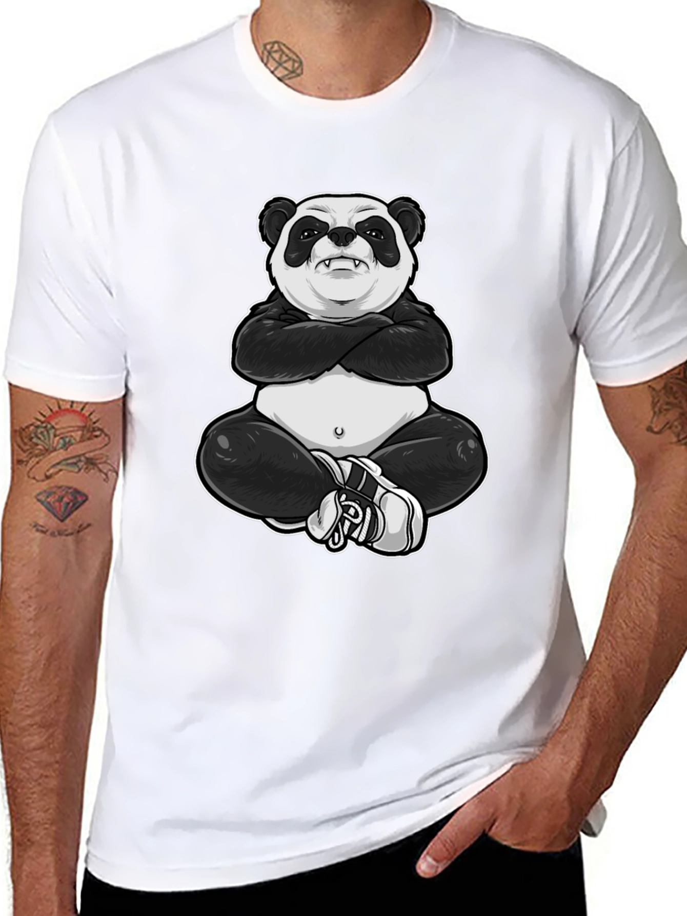 Cool Panda Graphic Tee - Black T-Shirt
