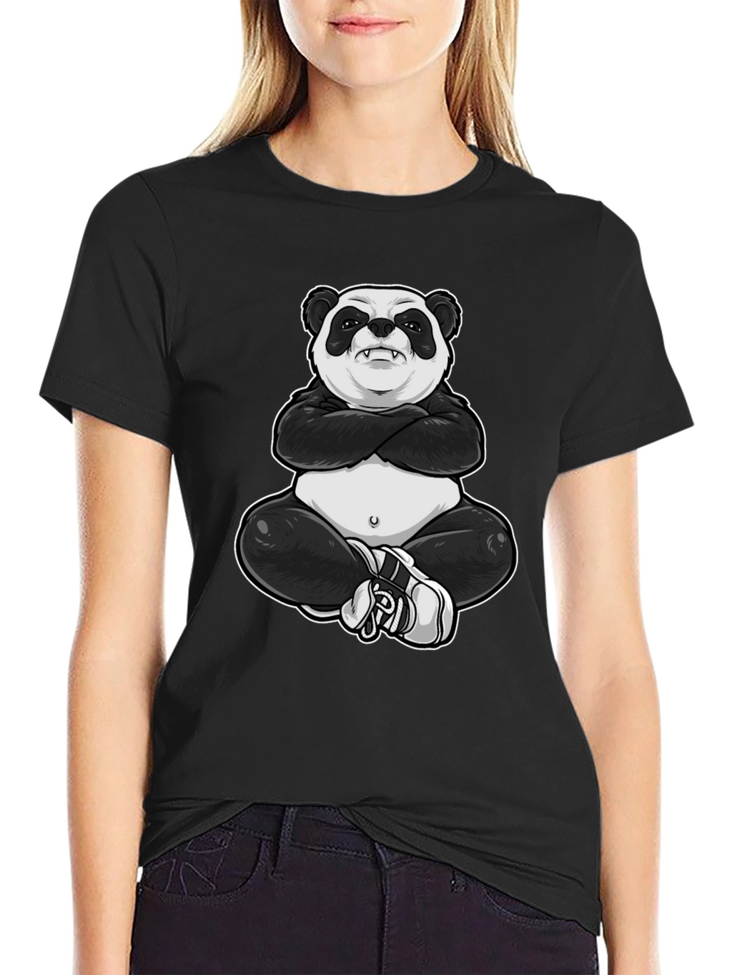 Cool Panda Graphic Tee - Black T-Shirt