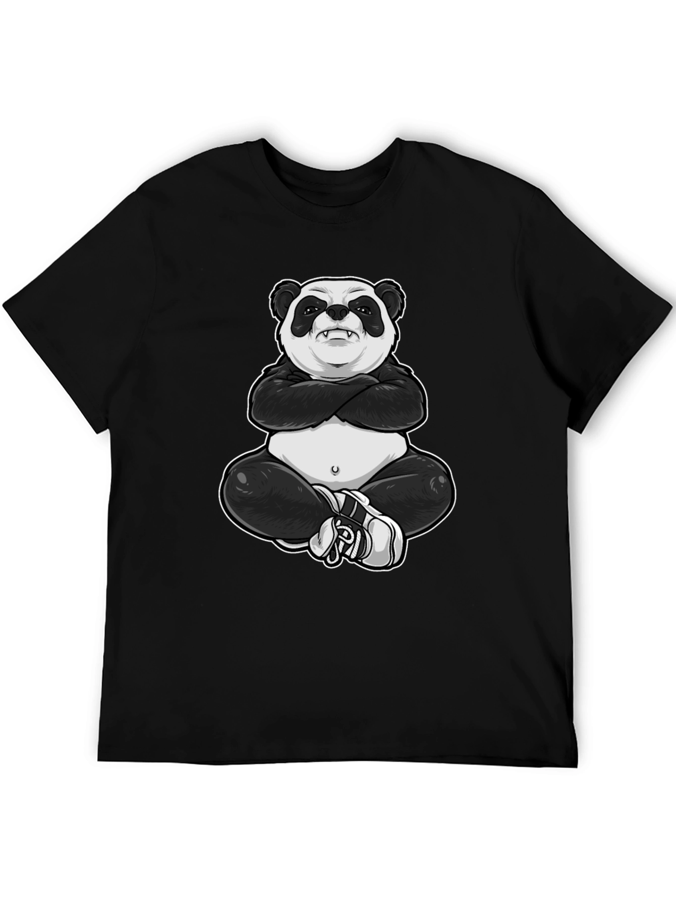 Cool Panda Graphic Tee - Black T-Shirt