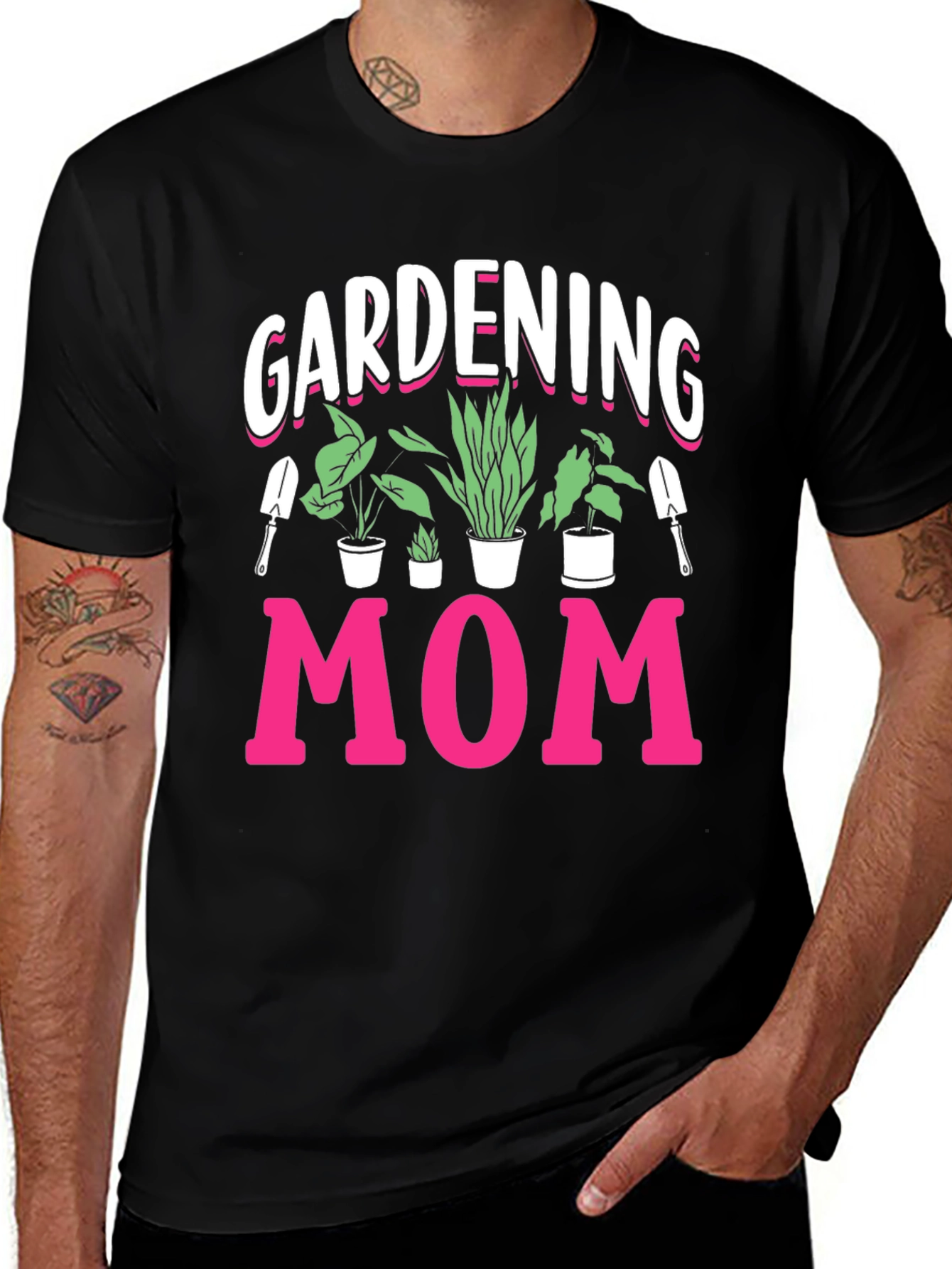 Gardening Mom T-Shirt - Black Casual Tee