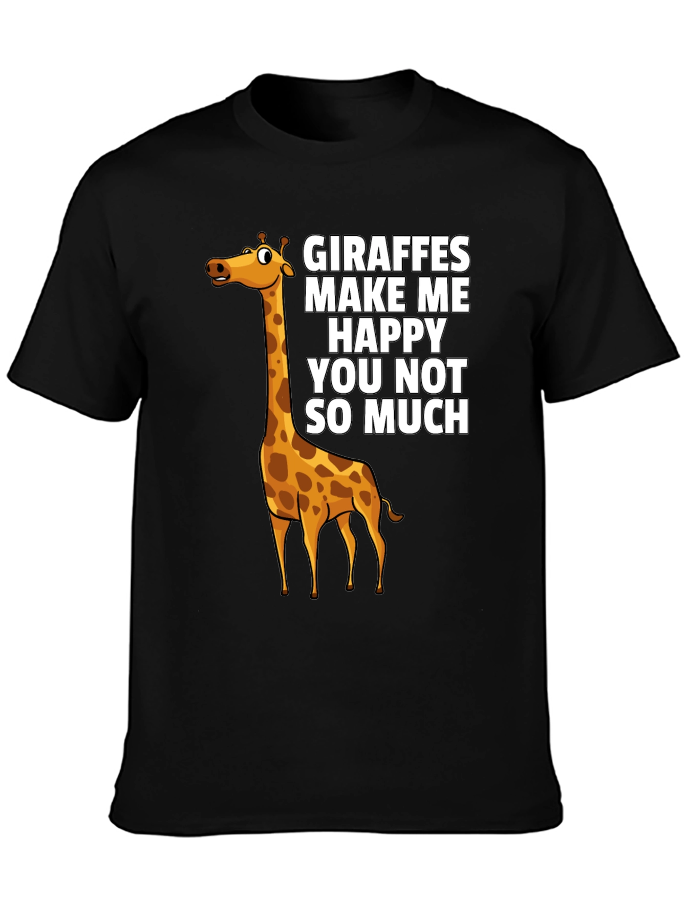 Giraffe Graphic Print Crew Neck T-Shirt