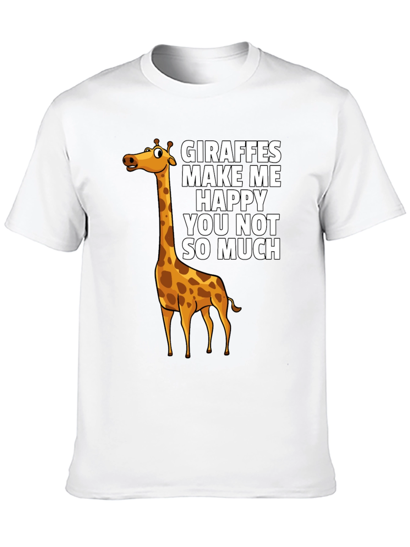 Giraffe Graphic Print Crew Neck T-Shirt