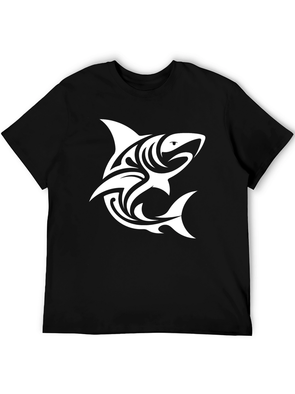 Tribal Shark Graphic Black T-Shirt - Cool & Stylish