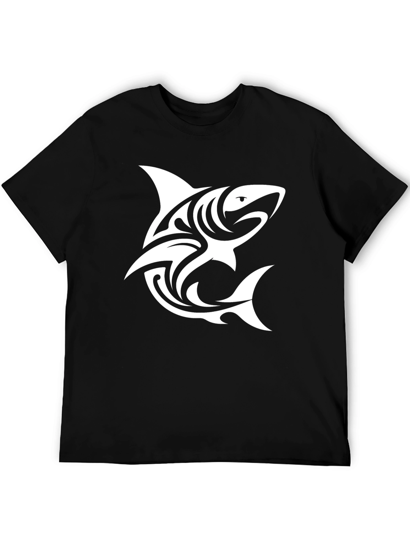 Tribal Shark Graphic Black T-Shirt - Cool & Stylish
