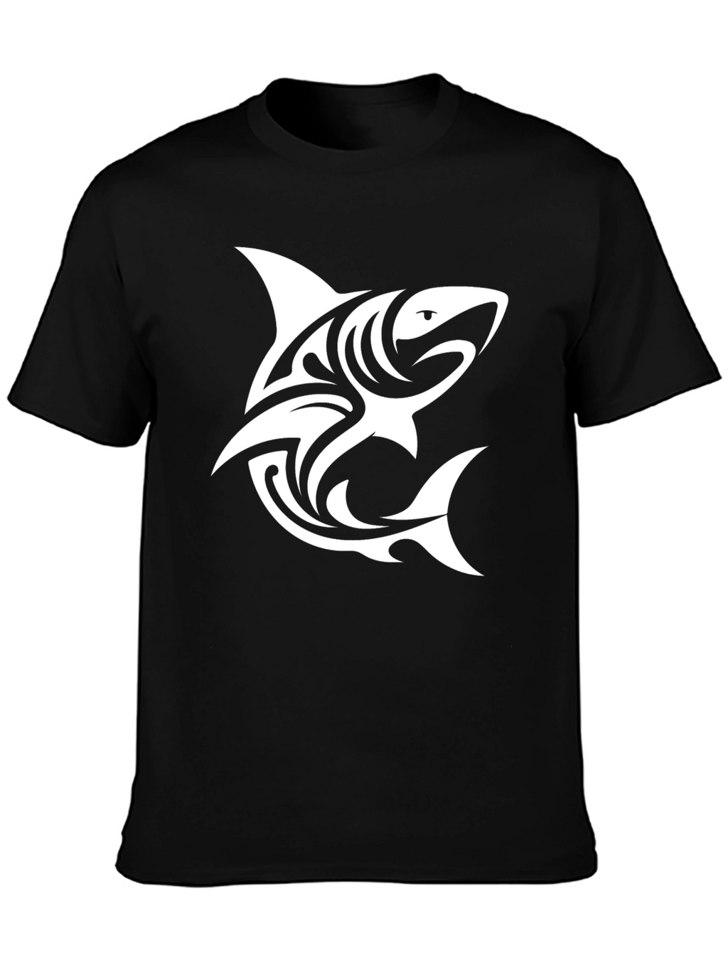 Tribal Shark Graphic Black T-Shirt - Cool & Stylish