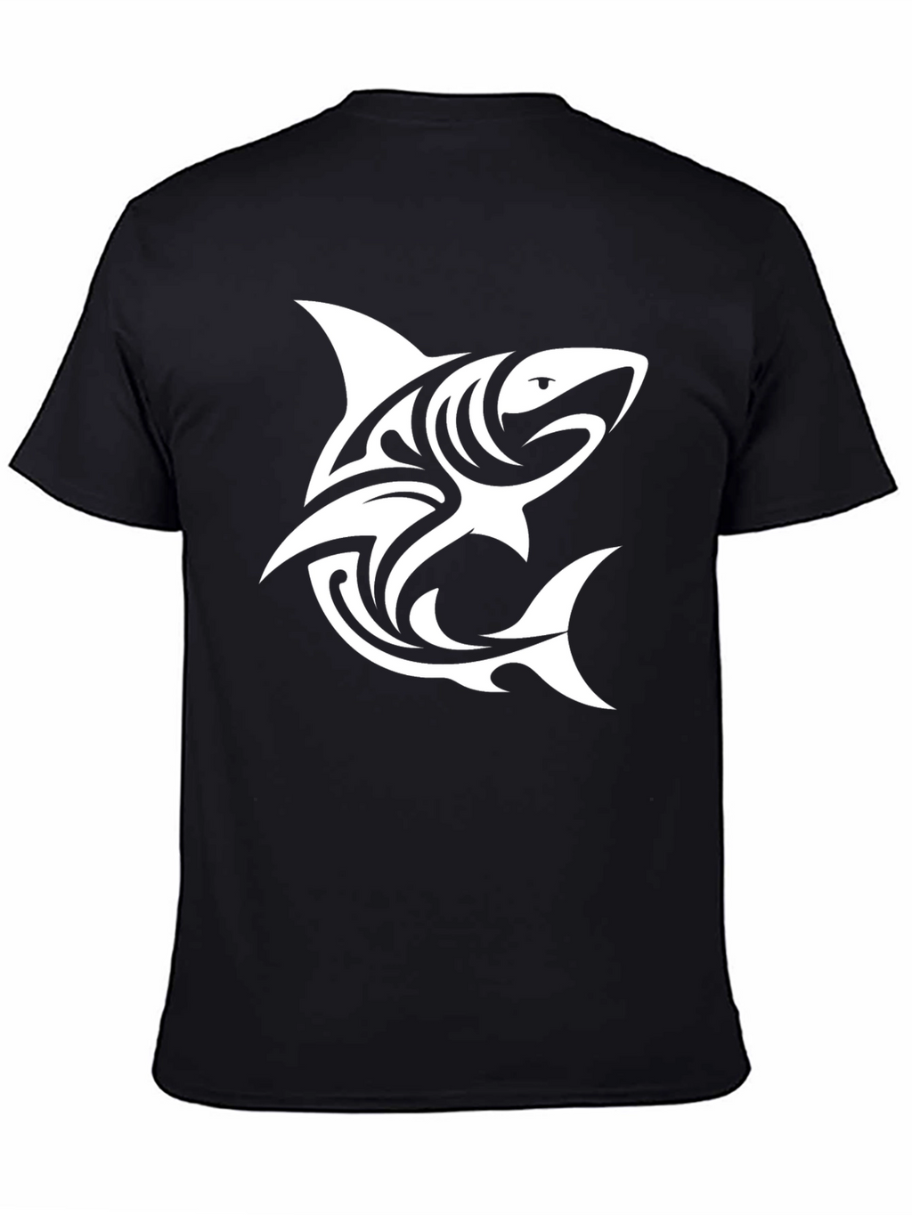 Tribal Shark Graphic Black T-Shirt - Cool & Stylish