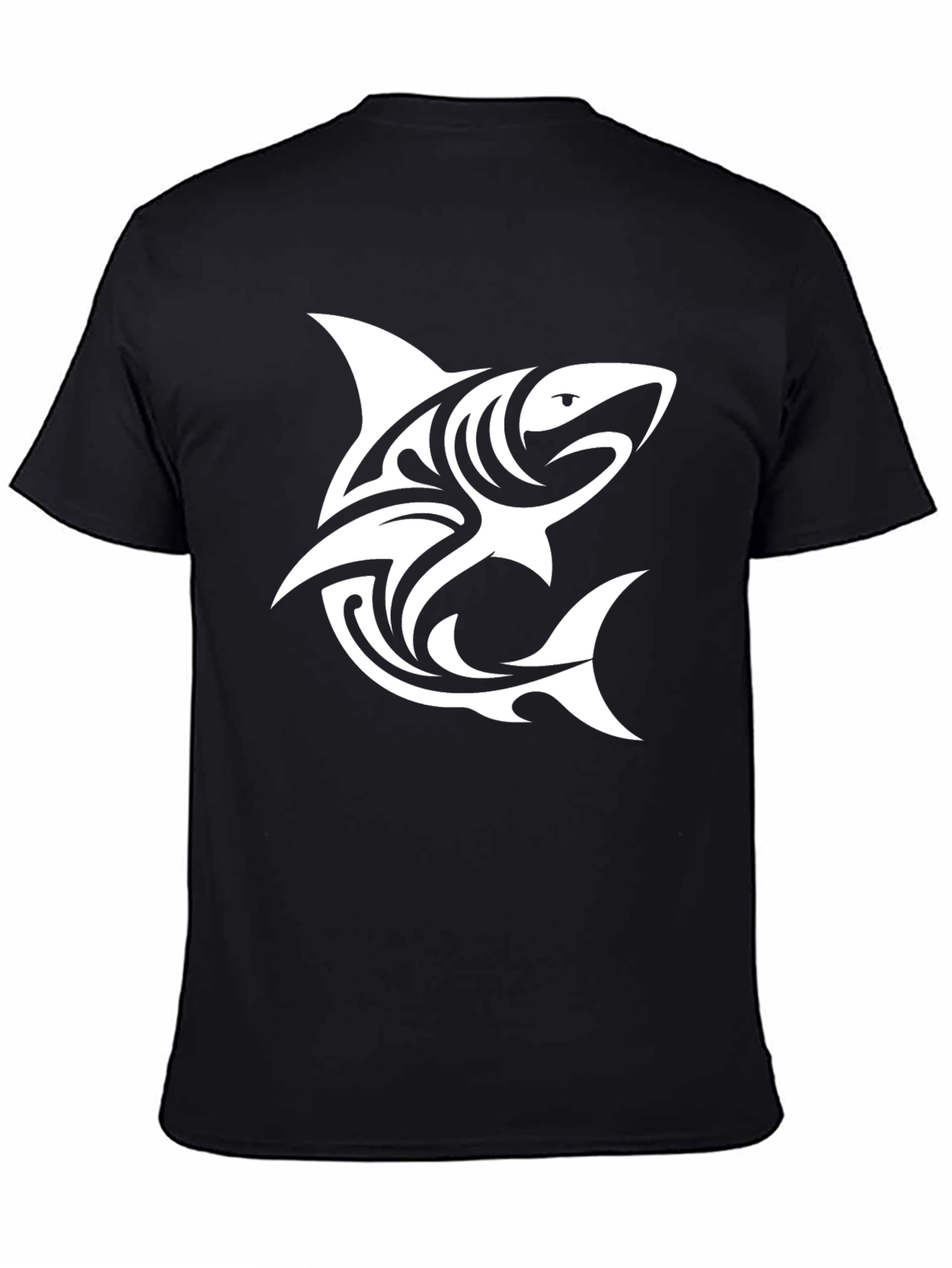 Tribal Shark Graphic Black T-Shirt - Cool & Stylish