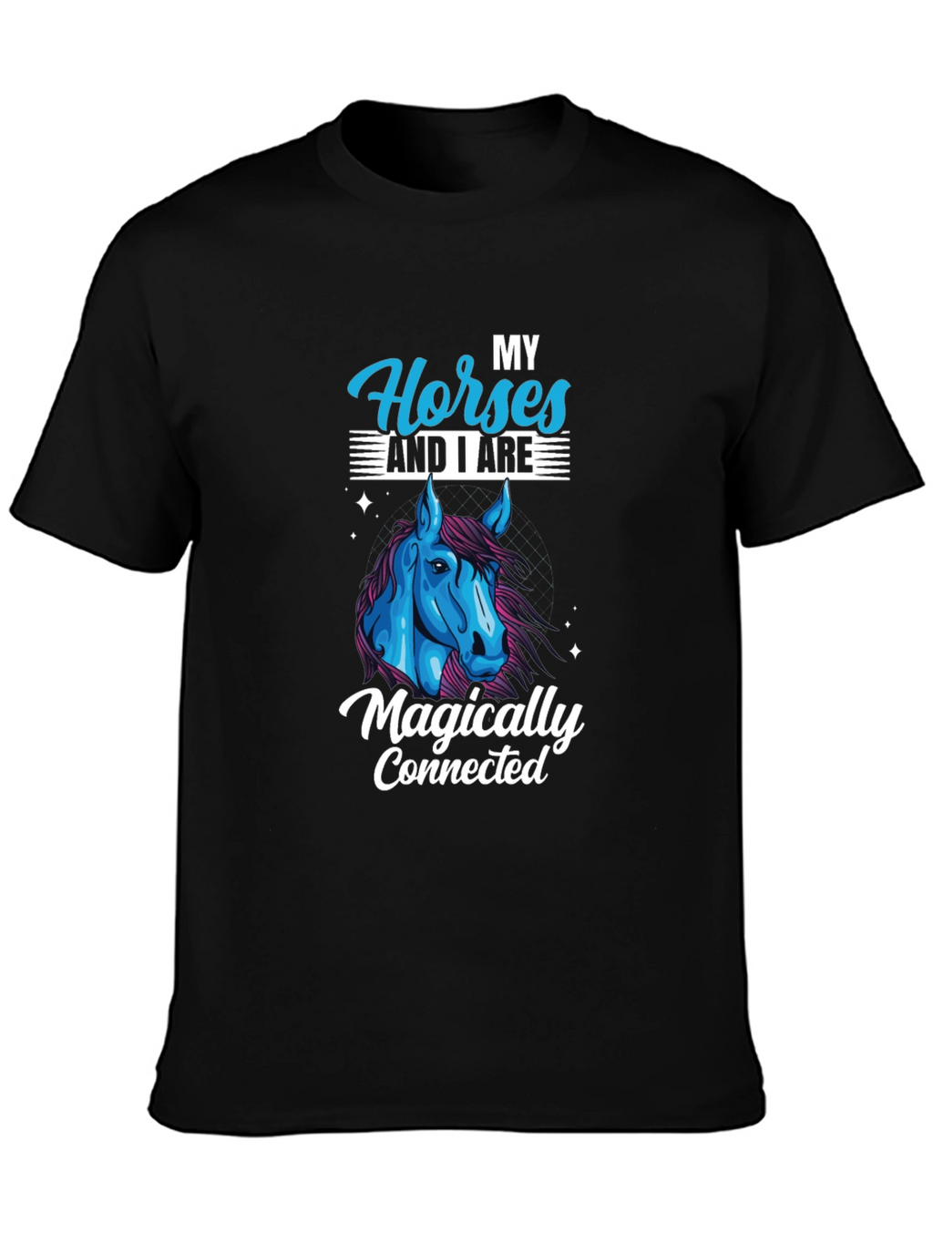 Horse Lover Black T-Shirt - Magically Connected