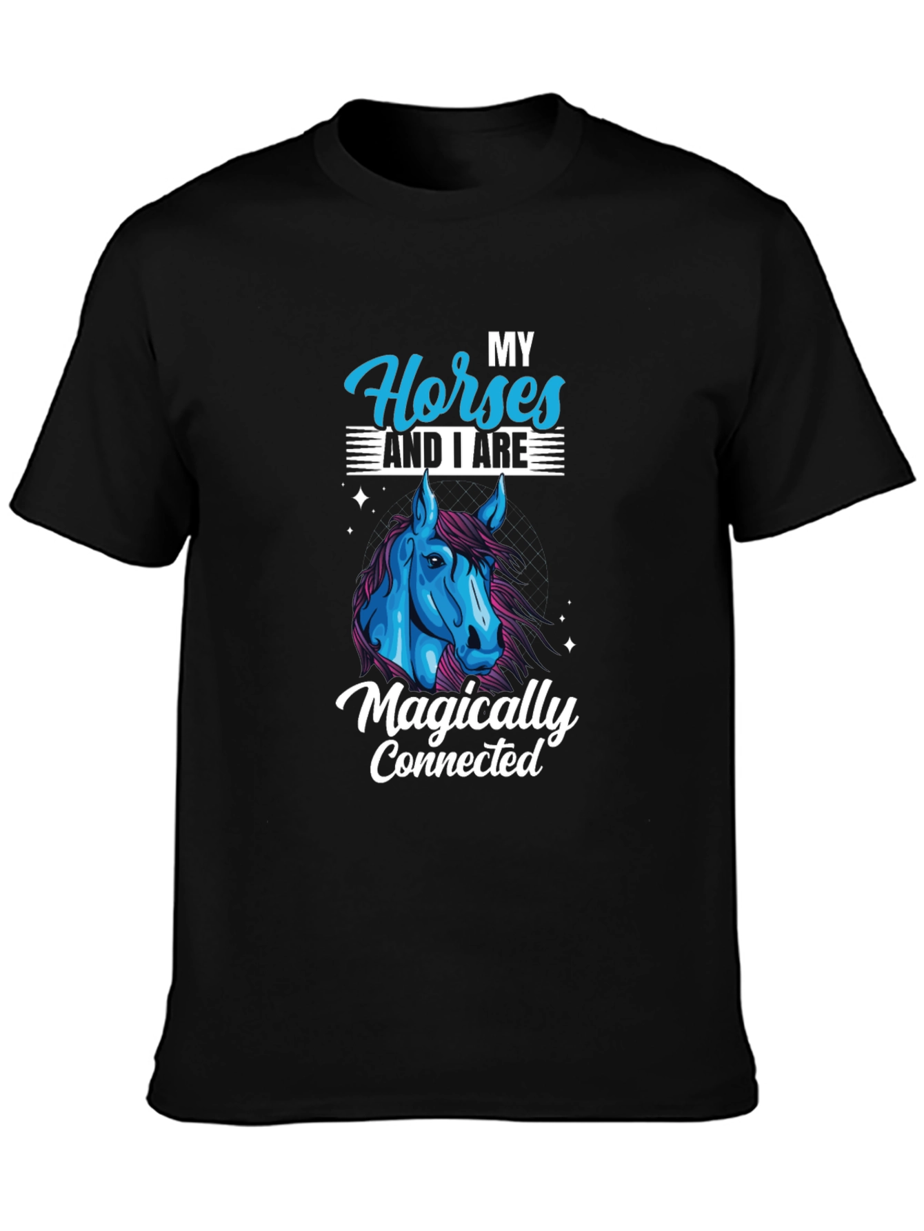 Horse Lover Black T-Shirt - Magically Connected