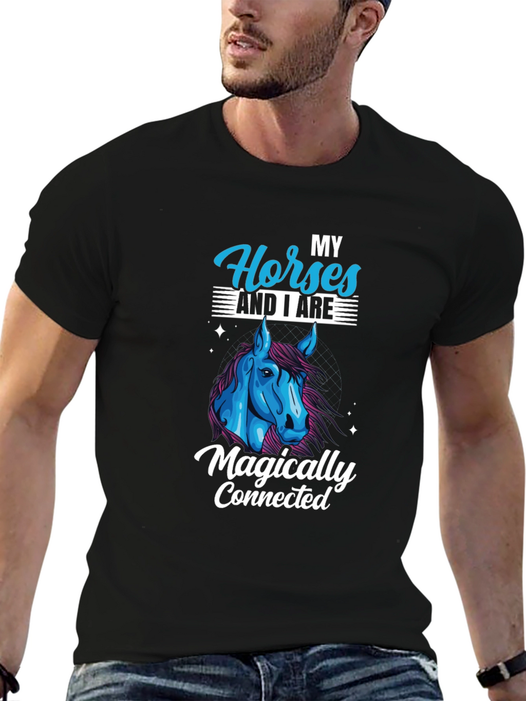 Horse Lover Black T-Shirt - Magically Connected