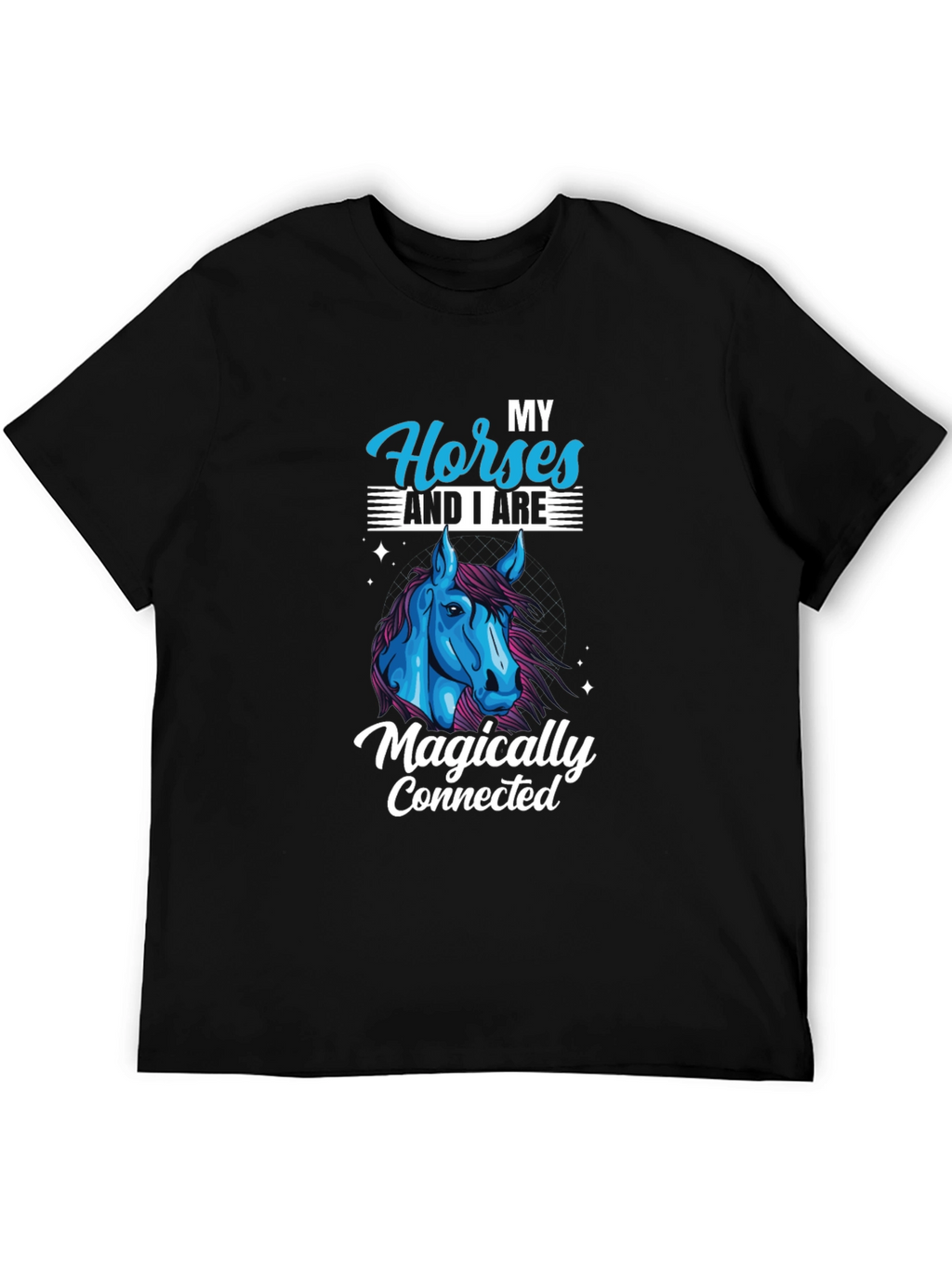 Horse Lover Black T-Shirt - Magically Connected